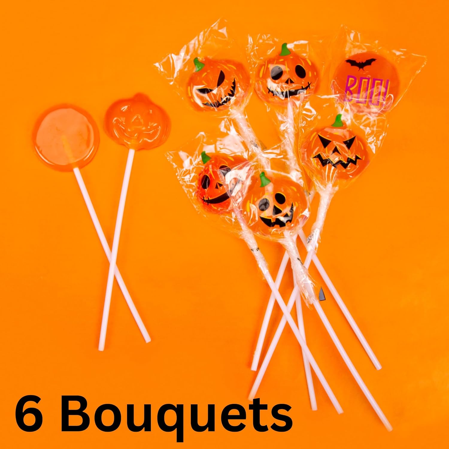 Ramo de paletas de Halloween, folletos espeluznantes de truco o trato y rellenos de bolsas de golosinas, envueltos individualmente, caja de 25