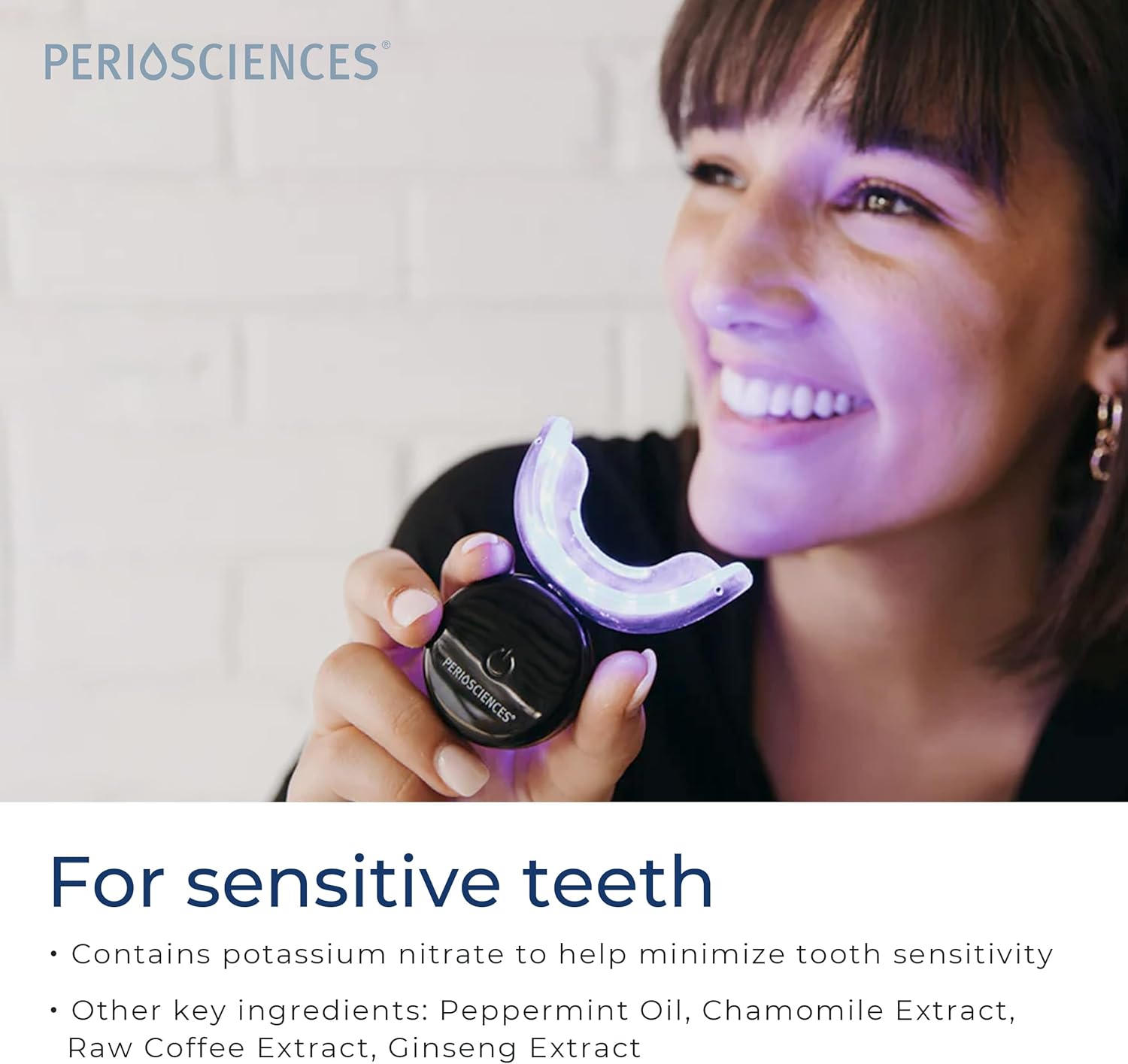 PerioSciences Sistema de blanqueamiento dental  LED Dispositivo de luz de blanqueamiento dental inalámbrico  3 dientes blanqueamiento de gel pluma
