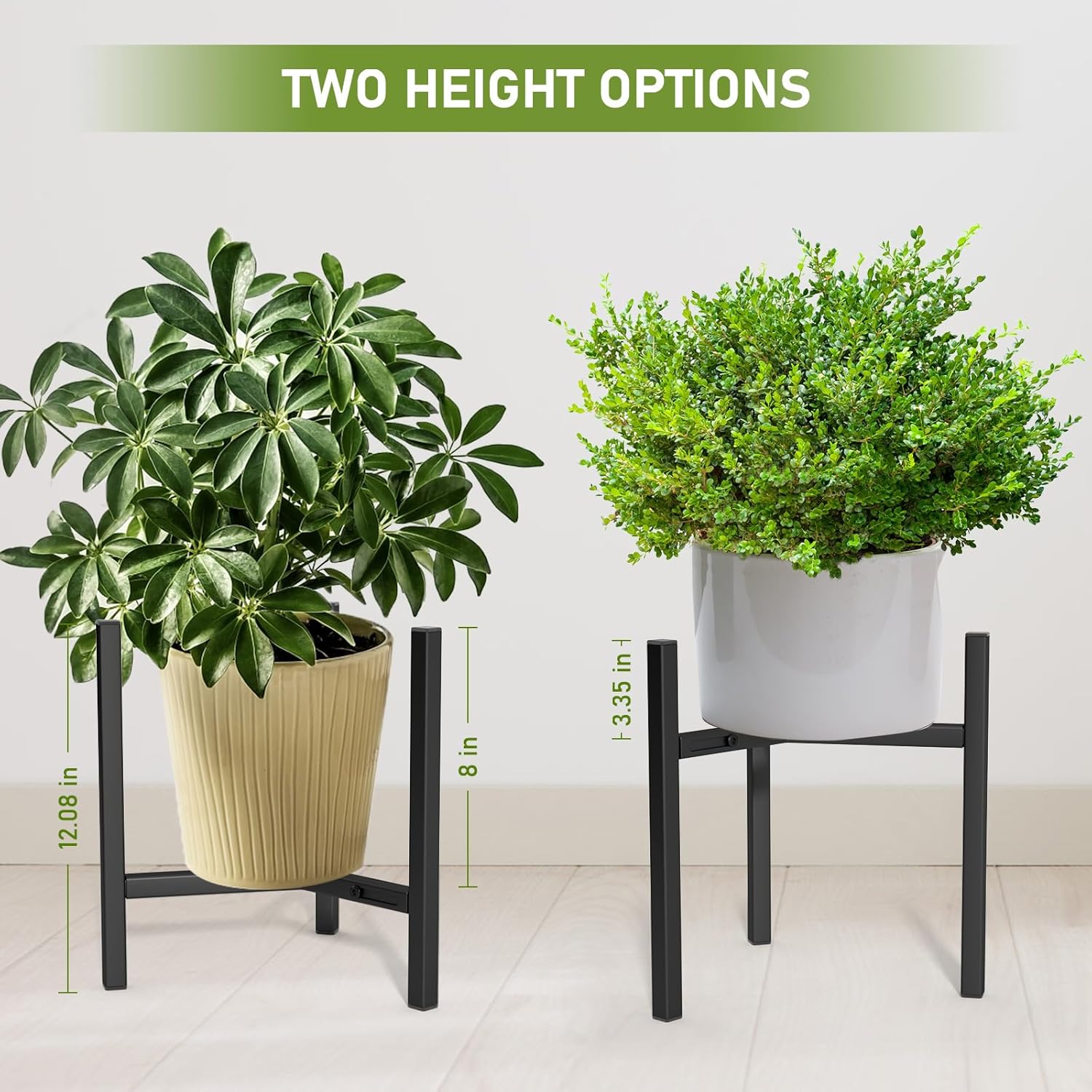 Blvornl Soporte ajustable para plantas, soporte de metal moderno de mediados de siglo, 3 patas, resistente para macetas de 12 a 16 pulgadas, soporte