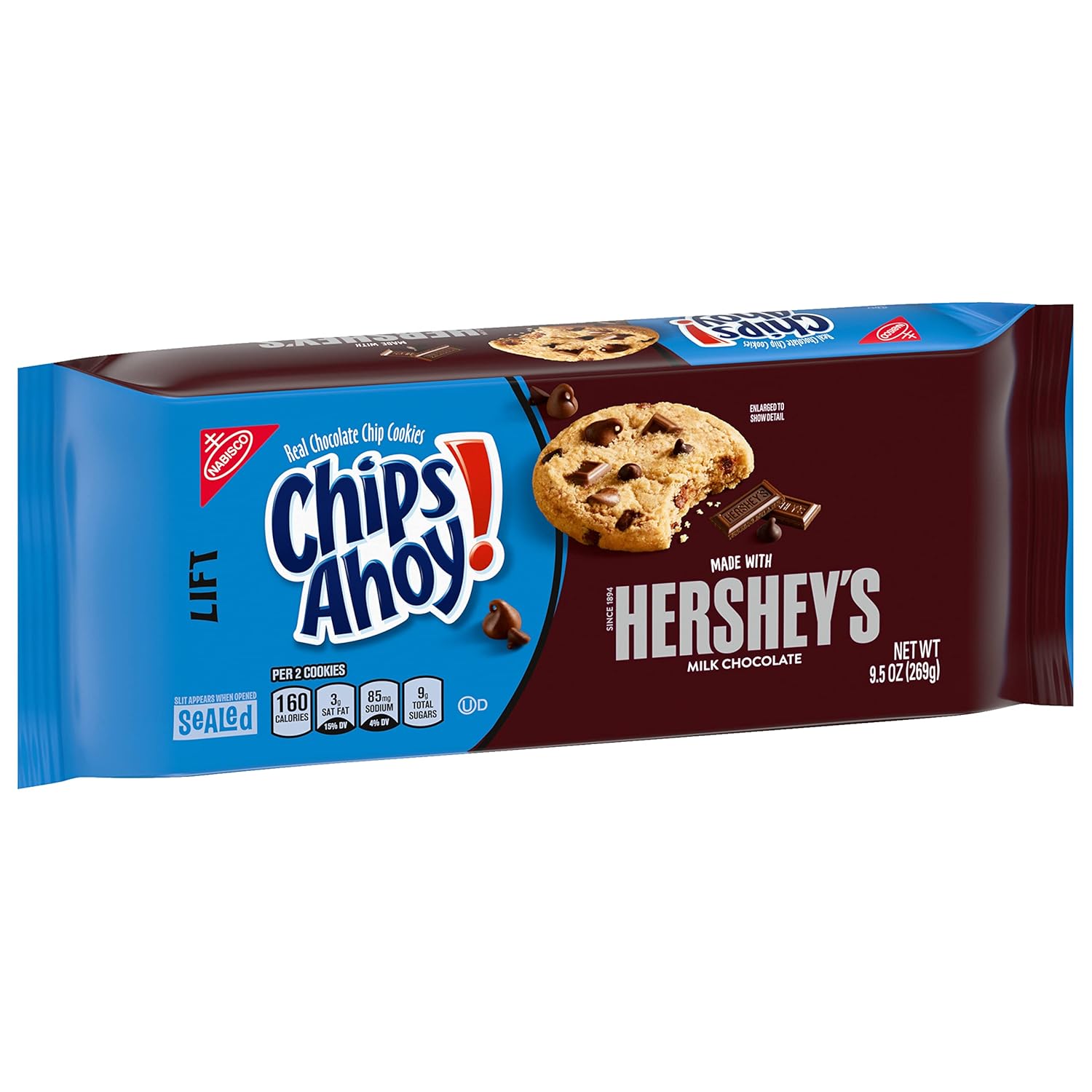 CHIPS AHOY! Hershey’s – Galletas con chispas de chocolate con leche, 12 paquetes de 9.5 onzas