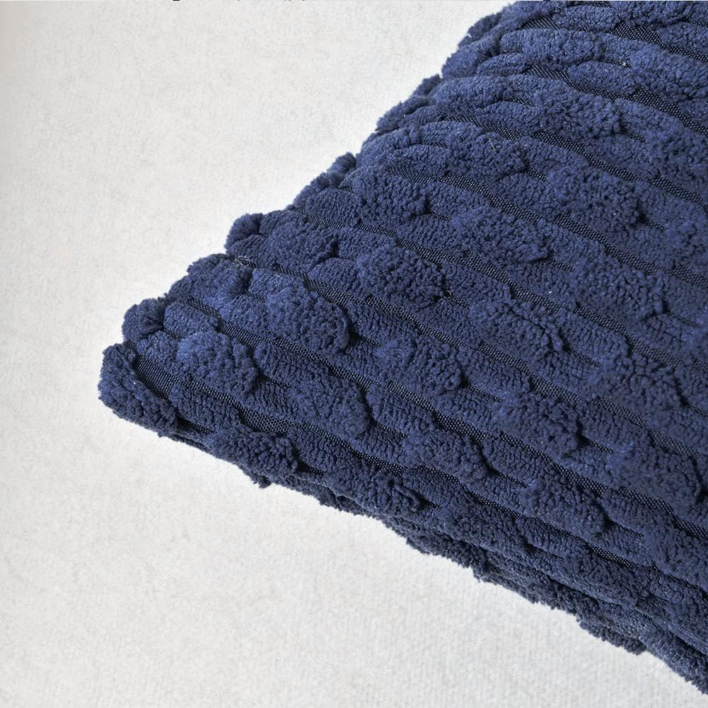 Fancy Homi Paquete de 2 fundas de almohada decorativas azul marino de 26 x 26 pulgadas para sofá y cama, decoración moderna de estilo bohemio y
