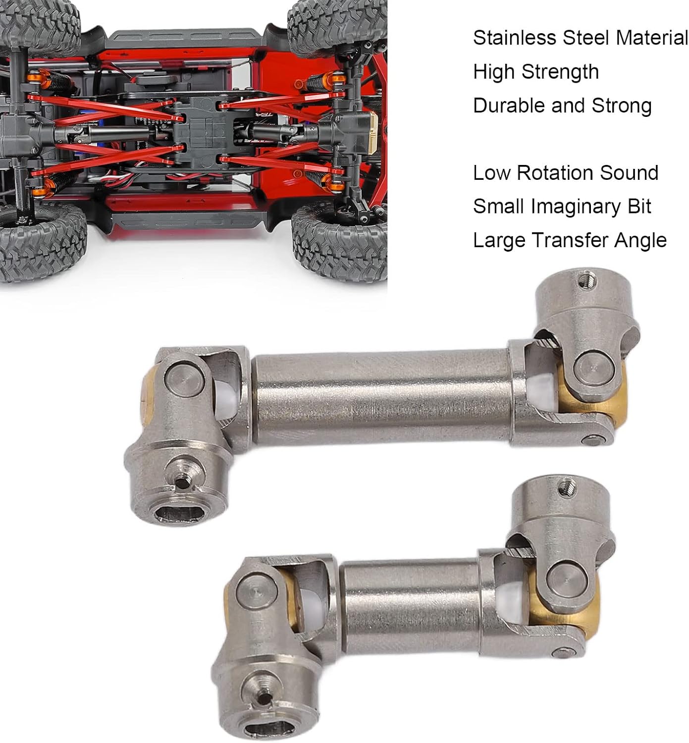 Juego de eje de transmisión de coche RC, eje de transmisión central delantero y trasero de acero inoxidable duradero para 118 RC piezas de