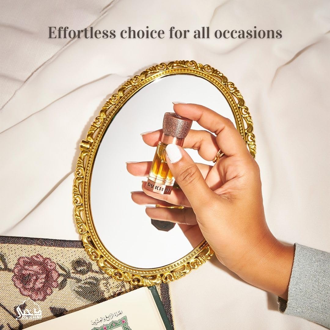 Dukhni Oud Faten Attar aromas refrescantes mezclados con Oud  Aceite de fragancia árabe auténtico  100% puro, sin alcohol, Halal  1 botella x 0.2 fl