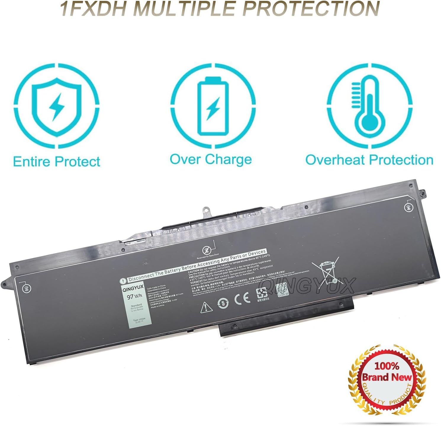 1FXDH 1WJTO 01WJT0 1WJT0 0D191G D191G CN-0D191G IFXDH Batería para portátil compatible con Dell Precision 3541 3551 Latitude 15 5501 5511 E5501