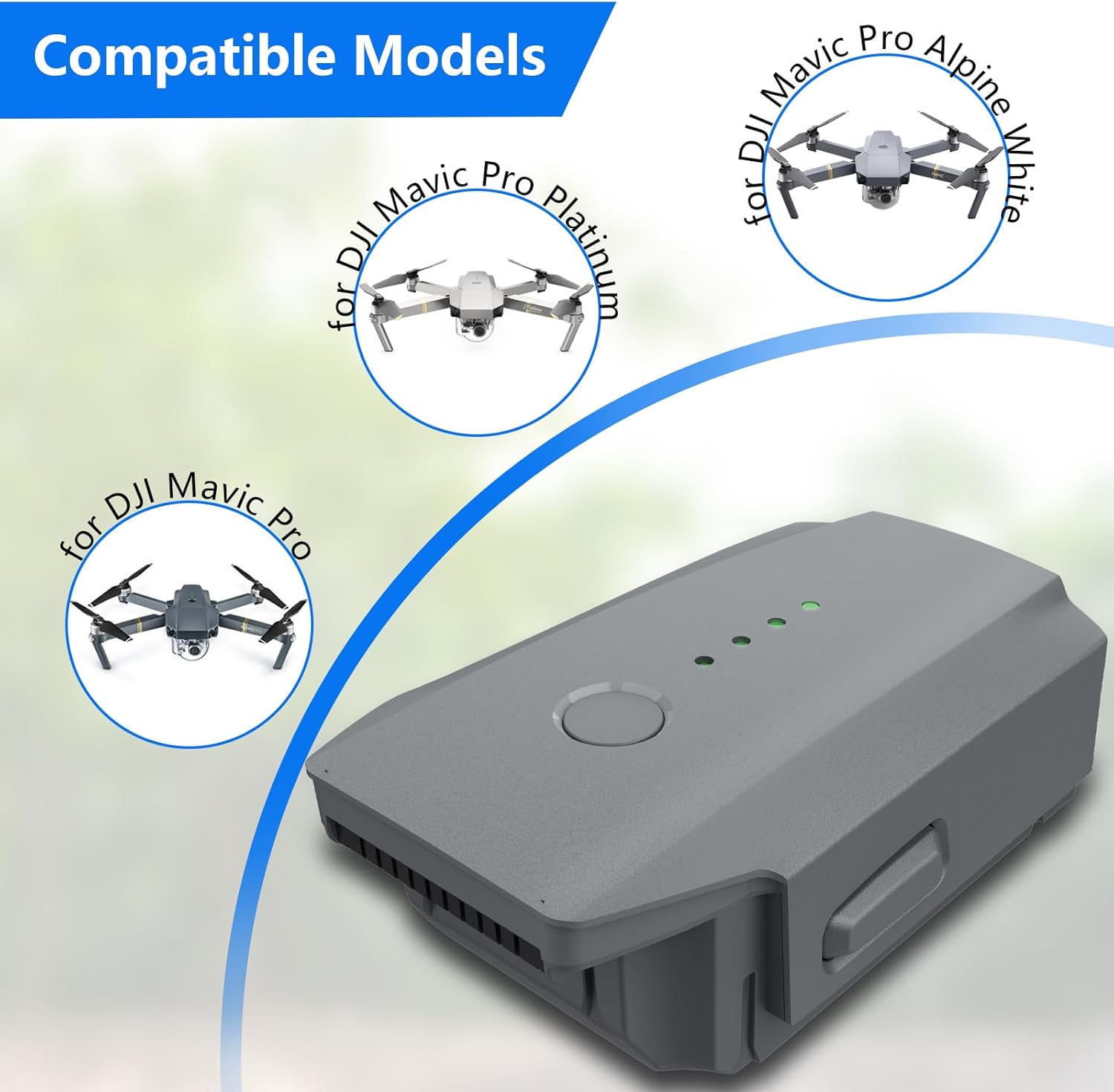MVMOD Mavic Pro – Batería de repuesto de vuelo inteligente para DJI Mavic Pro Platinum, para DJI Mavic Pro Platinum, para DJI Mavic Pro Alpine Drone