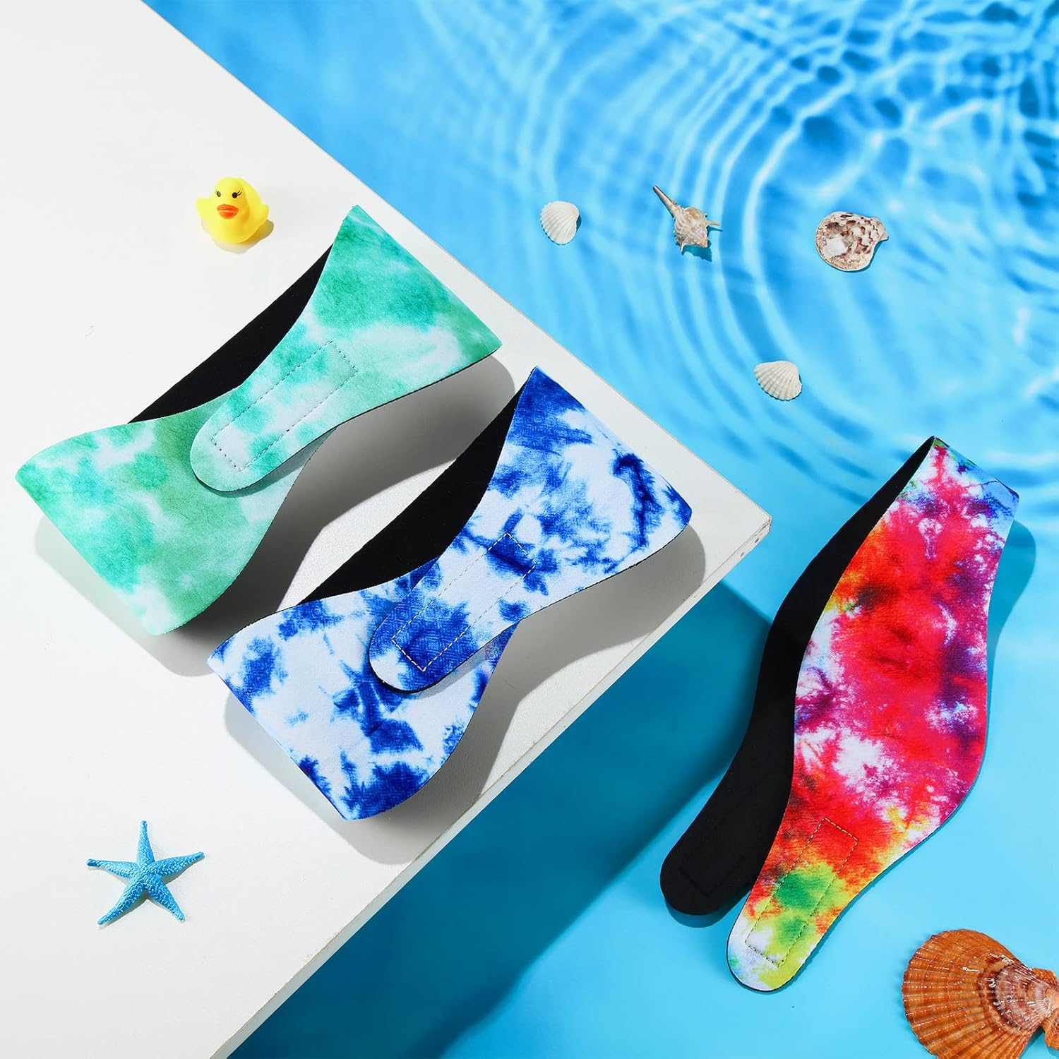 Honoson 6 diademas de natación para niños y adultos, impermeables, anchas, bandas de natación ajustables para protección de oídos