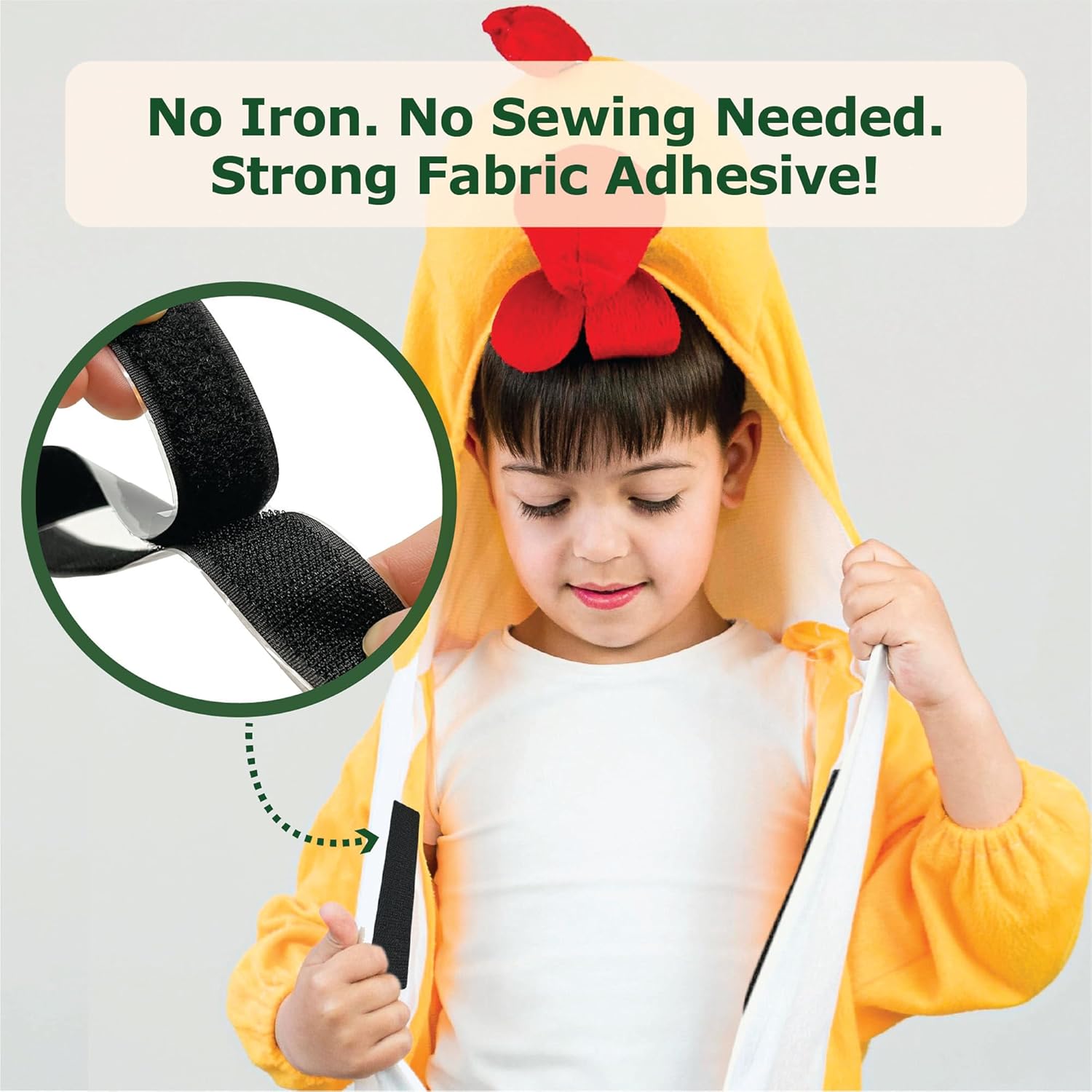 (1 x 4 pulgadas, 16 juegos) Tiras adhesivas para tela, ropa, ropa, ropa, sin coser para ropa, tiras finas de cinta de velcro con adhesivo para tela,
