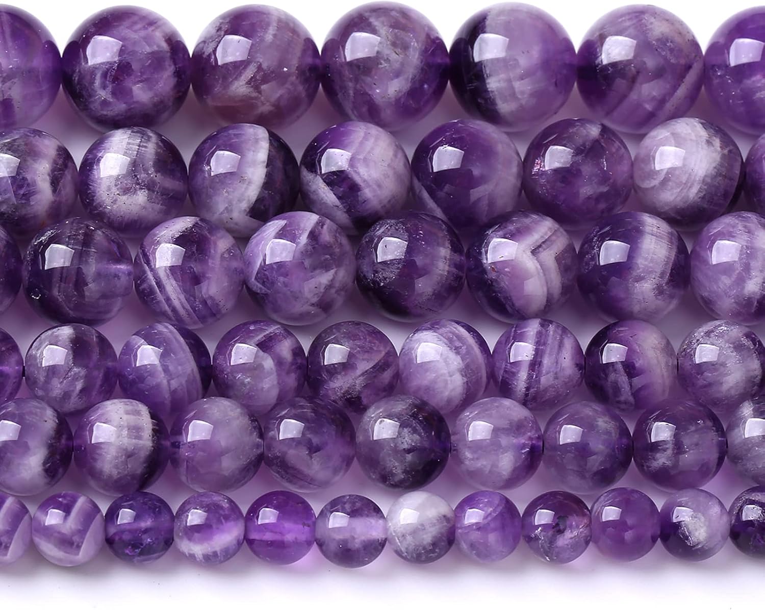 86 cuentas de encaje de sueño de amatista morada de 0.157 in, cuarzo natural, piedra curativa energética, cuentas sueltas para hacer joyas,