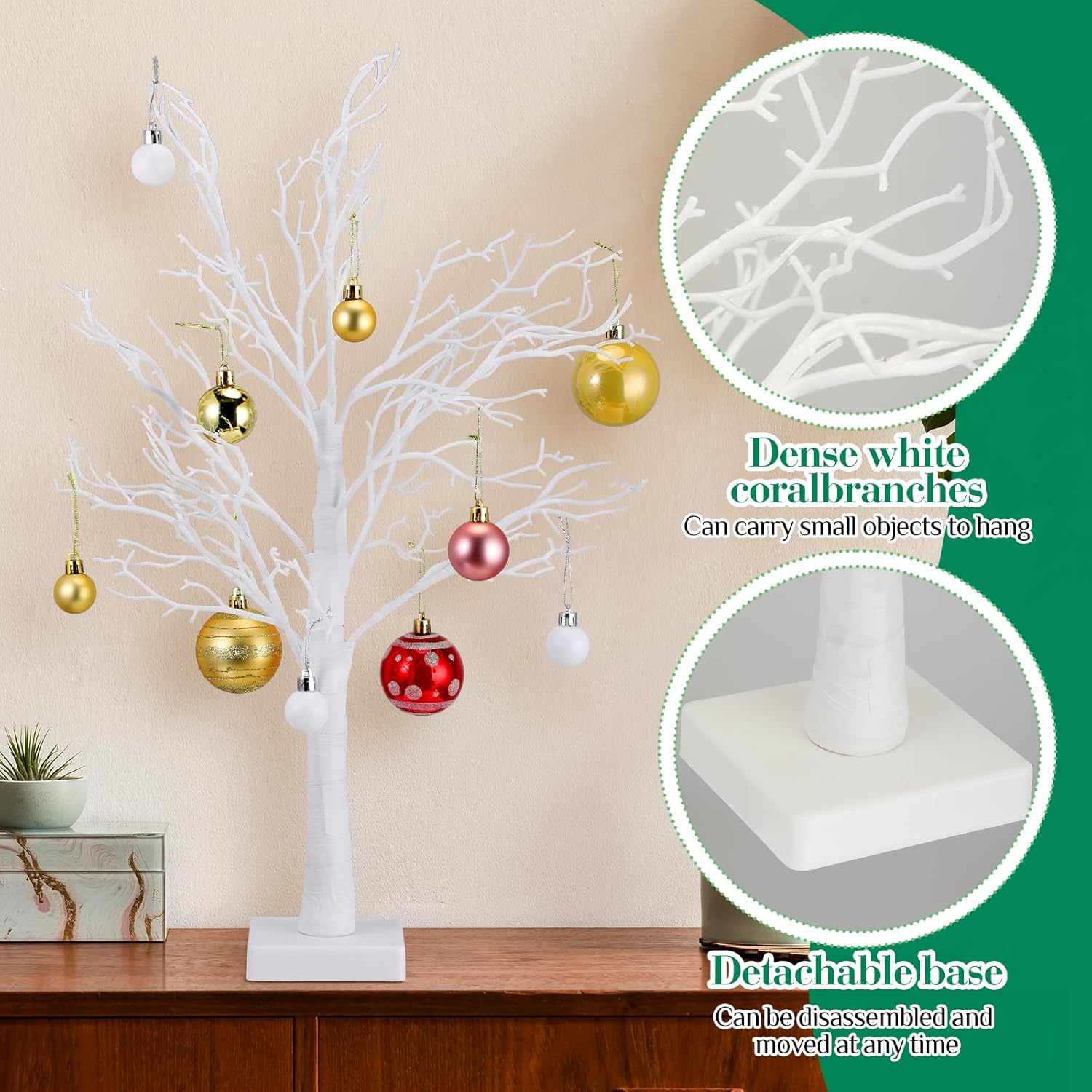 10 centros de mesa de árbol artificial de 24 pulgadas de alto, adorno de Pascua, árbol de plástico para mesa de boda, centros de mesa de país de las
