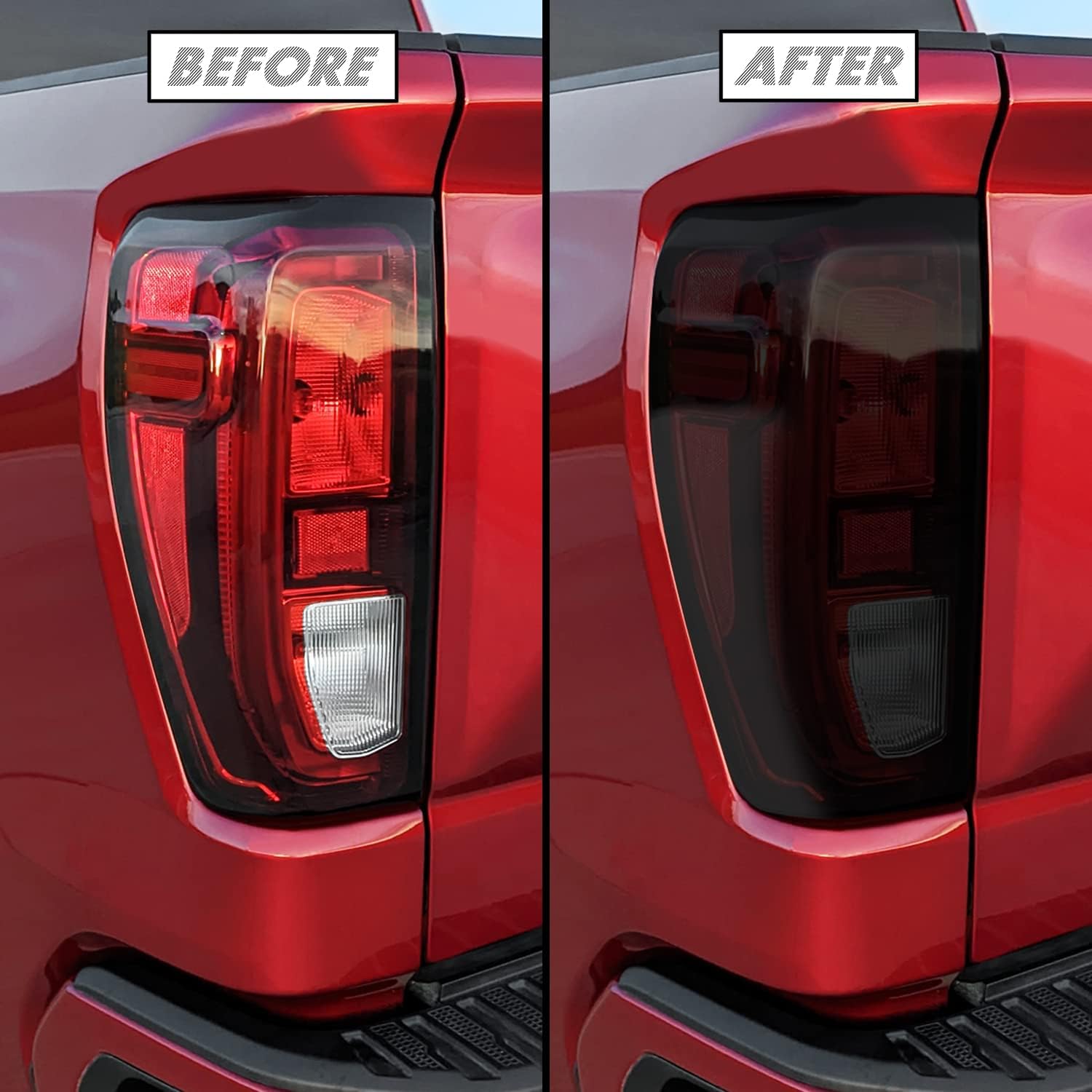 SlickMod Tinte de humo de vinilo precortado para GMC Sierra 1500 2019-2023 (no LED) (20% humo oscuro, 1. luz trasera)