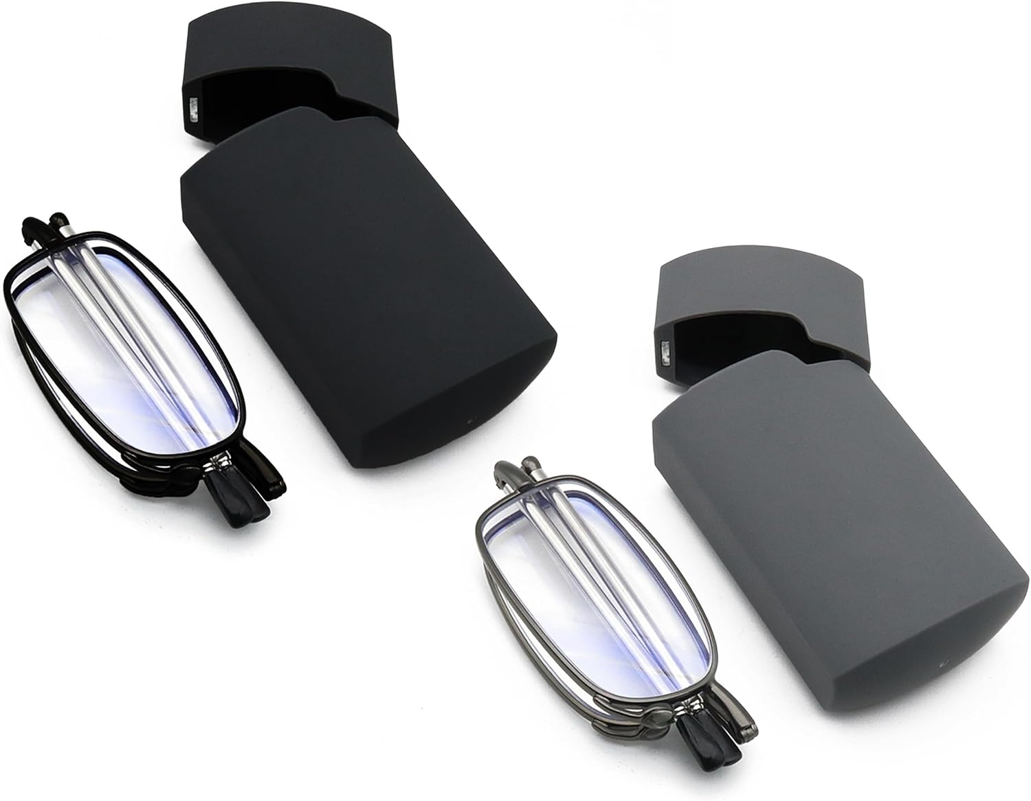 Gafas de lectura plegables – Lectores portátiles plegables para hombres y mujeres con estuche 2 pares 2.00