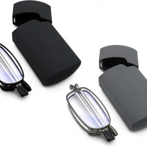DBEFTLI Gafas de lectura plegables – Lectores portátiles plegables para hombres y mujeres con estuche 2 pares 1.00 DBEFTLI Gafas de lectura plegables – Lectores portátiles plegables para hombres y mujeres con estuche 2 pares 1.00