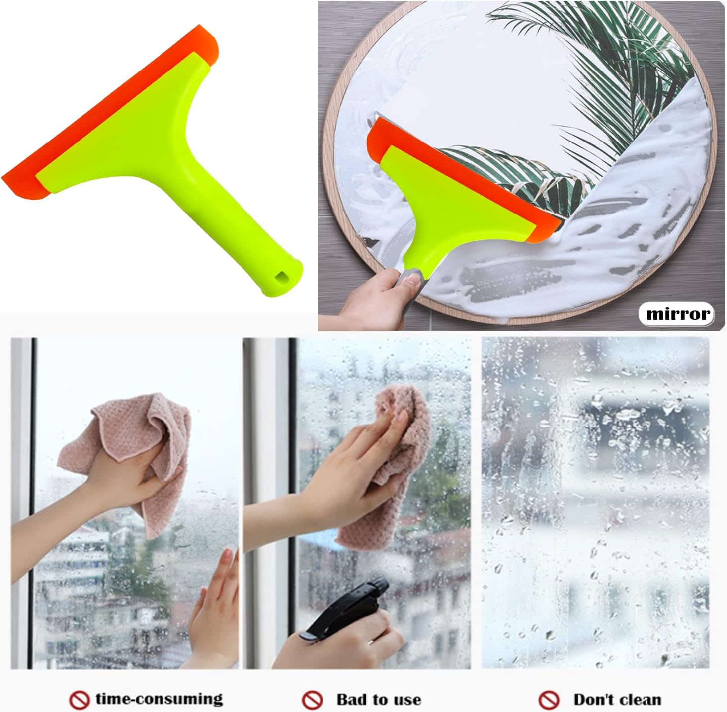 2 escobilla de silicona para puerta de cristal de ducha, limpieza de ventanas, hoja de agua automática, limpiaparabrisas de agua, escobilla de