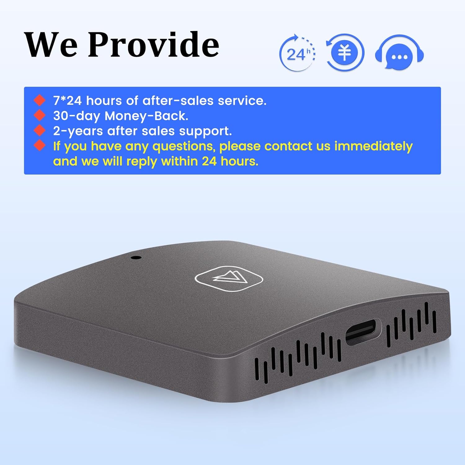 Adaptador inalámbrico automático Android para coche, convertir OEM fábrica con cable Android Auto a inalámbrico, conexión automática WiFi de 5 Ghz