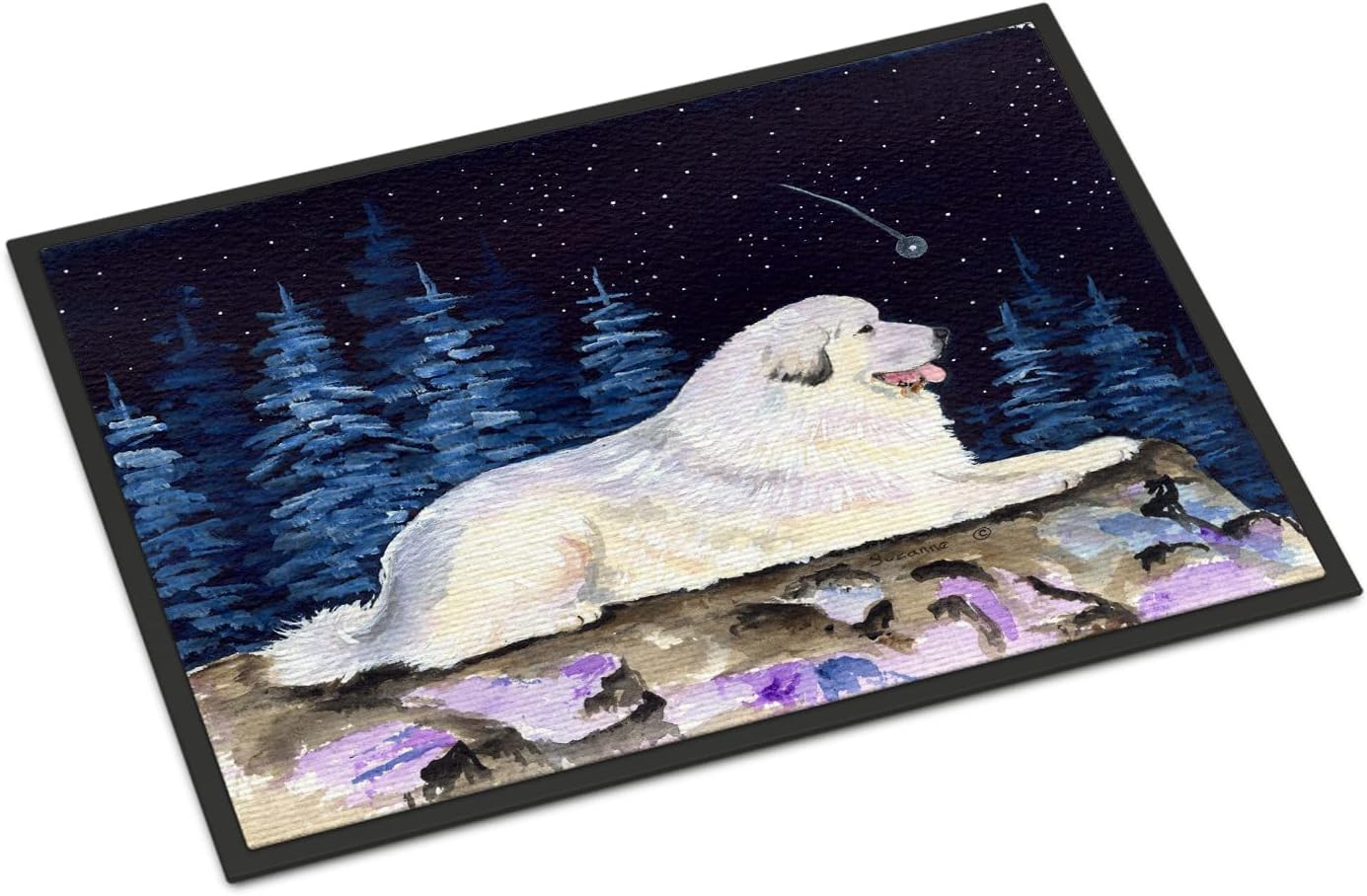 Caroline’s Treasures SS8438MAT – Tapete para puerta delantera, 18 x 27 pulgadas, diseño de noche estrellada, para interiores y exteriores,