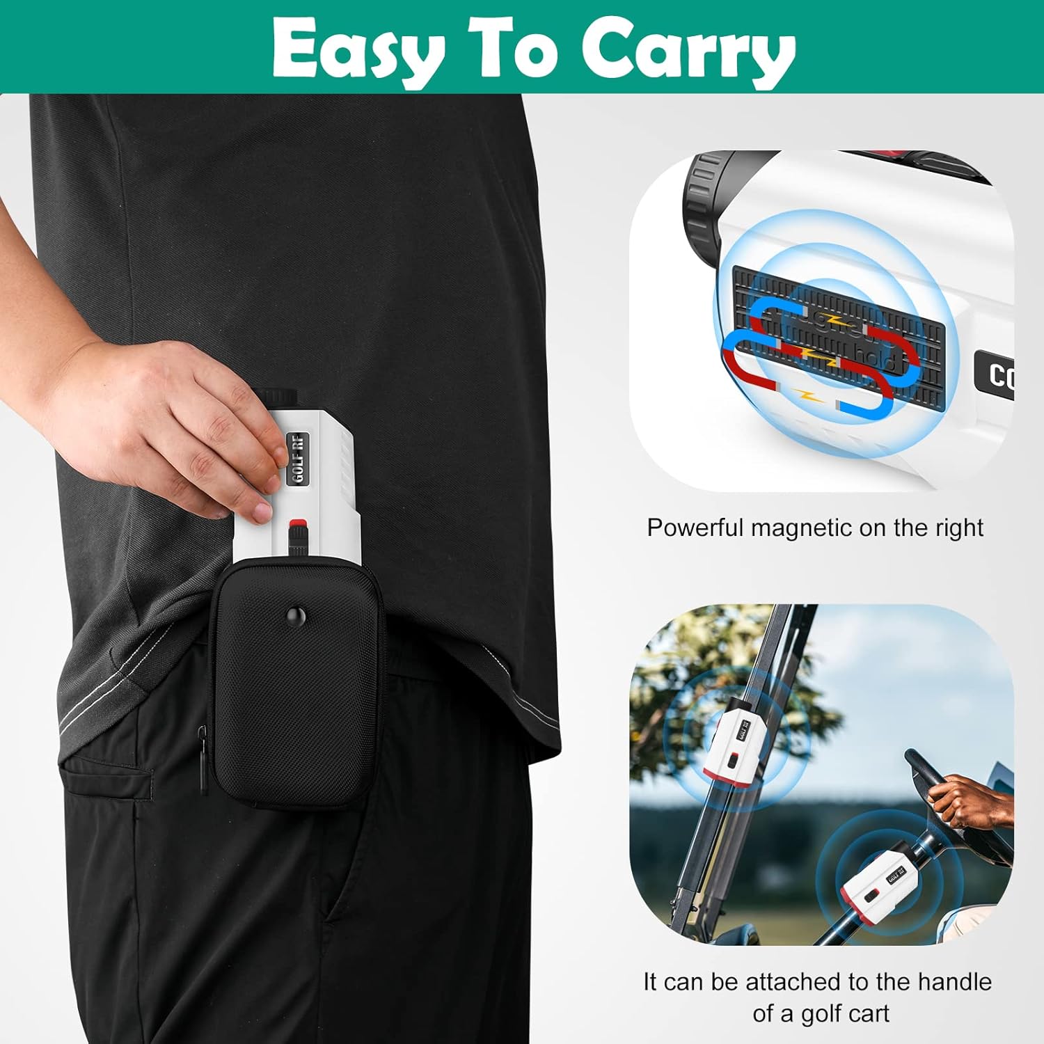 Telémetro de golf 700Yards láser telémetro con pendiente, telémetro láser de golf recargable USB con adquisición de bandera,
