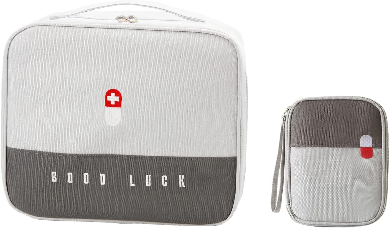 TOPASION Bolsas de primeros auxilios vacías, bolsa de medicina de viaje, bolsa organizadora de suministros médicos, kit portátil para viajes,