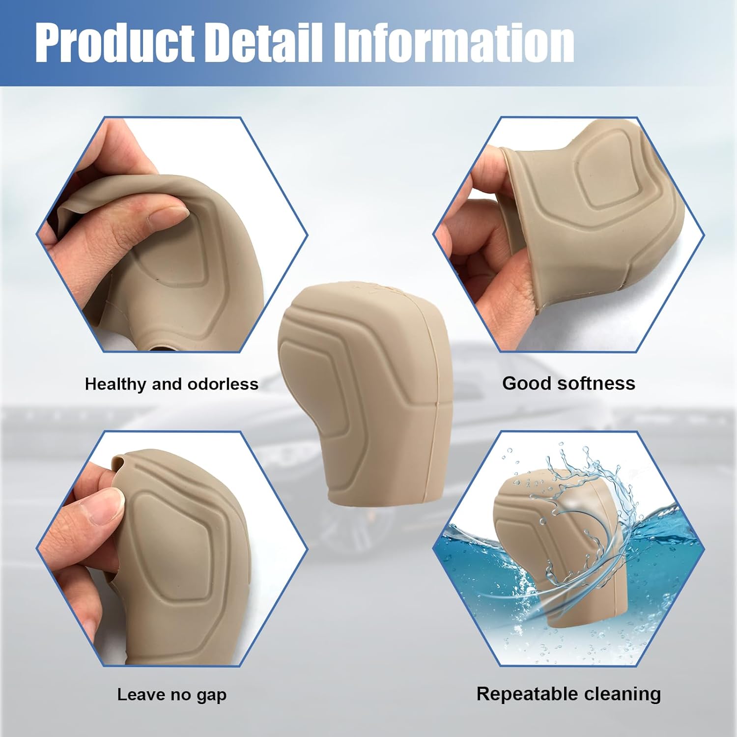 2 fundas para pomos de palanca de cambios de automóvil, accesorios de silicona elástica para proteger el cambio automático, protector antideslizante