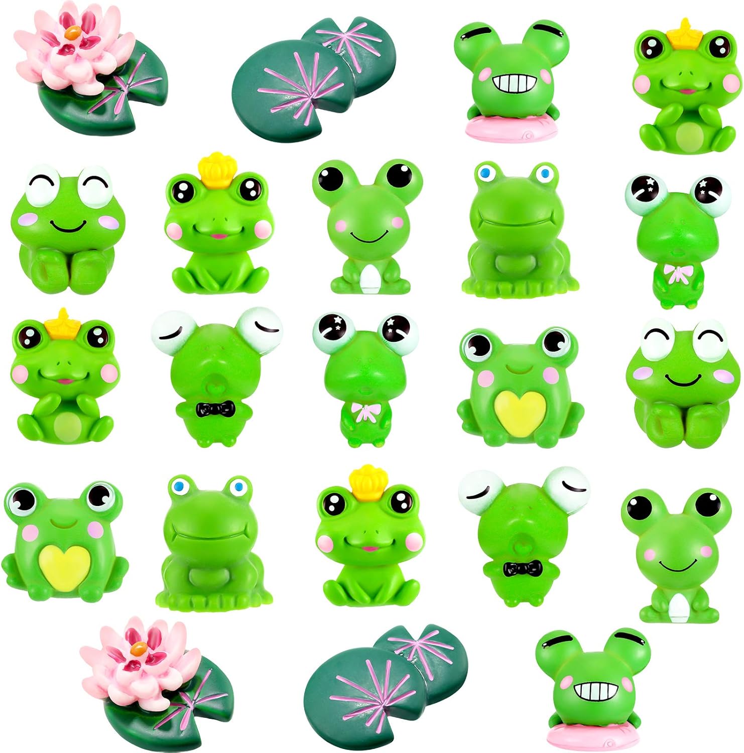 Jetec 22 piezas de figuras de animales para decoración de tartas, mini decoraciones de animales en miniatura, adornos para jardín, musgo, paisaje,