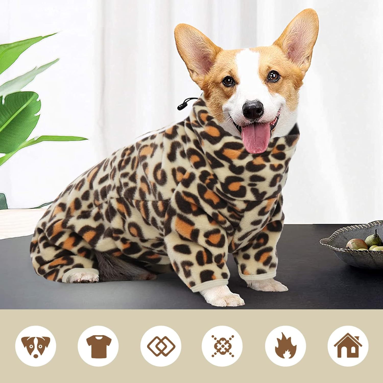 ROZKITCH Abrigo de invierno para perro, pijama de forro polar suave, chaleco resistente al viento para clima frío cálido con cremallera reflectante,