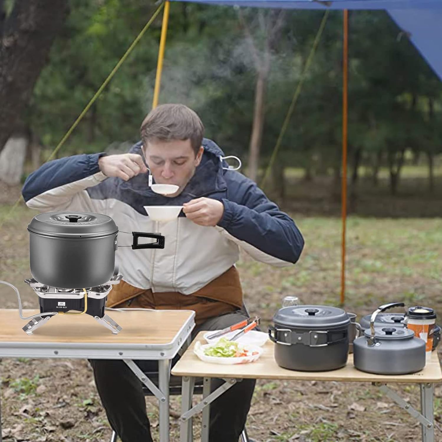 Bulin Estufa de mochilero 3800W5800W6800W18000W Estufa de gas de camping portátil estufa de campamento plegable ligera a prueba de viento estufa de