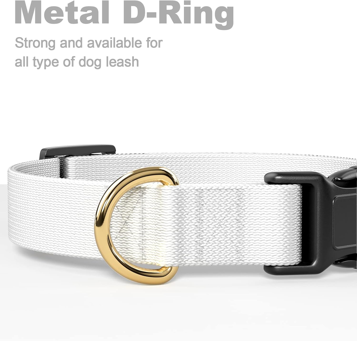 Collar de perro, collar blanco ajustable para perros pequeños, lindo collar de cachorro para perros machos y hembras, collares clásicos resistentes