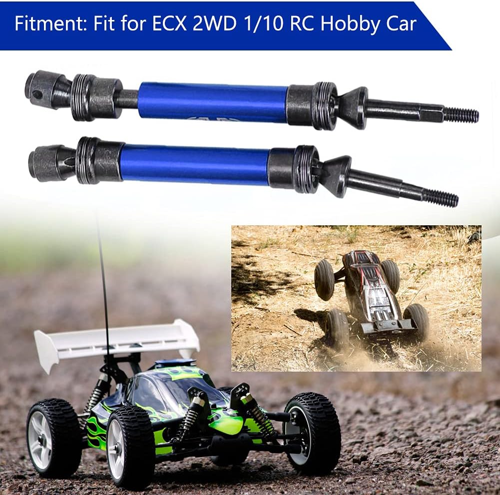 Tbest Eje de transmisión a control remoto, transmisión de acero de aleación de aluminio, accesorio Axal apto para ECX 2WD 110 RC Car (azul) Ecx