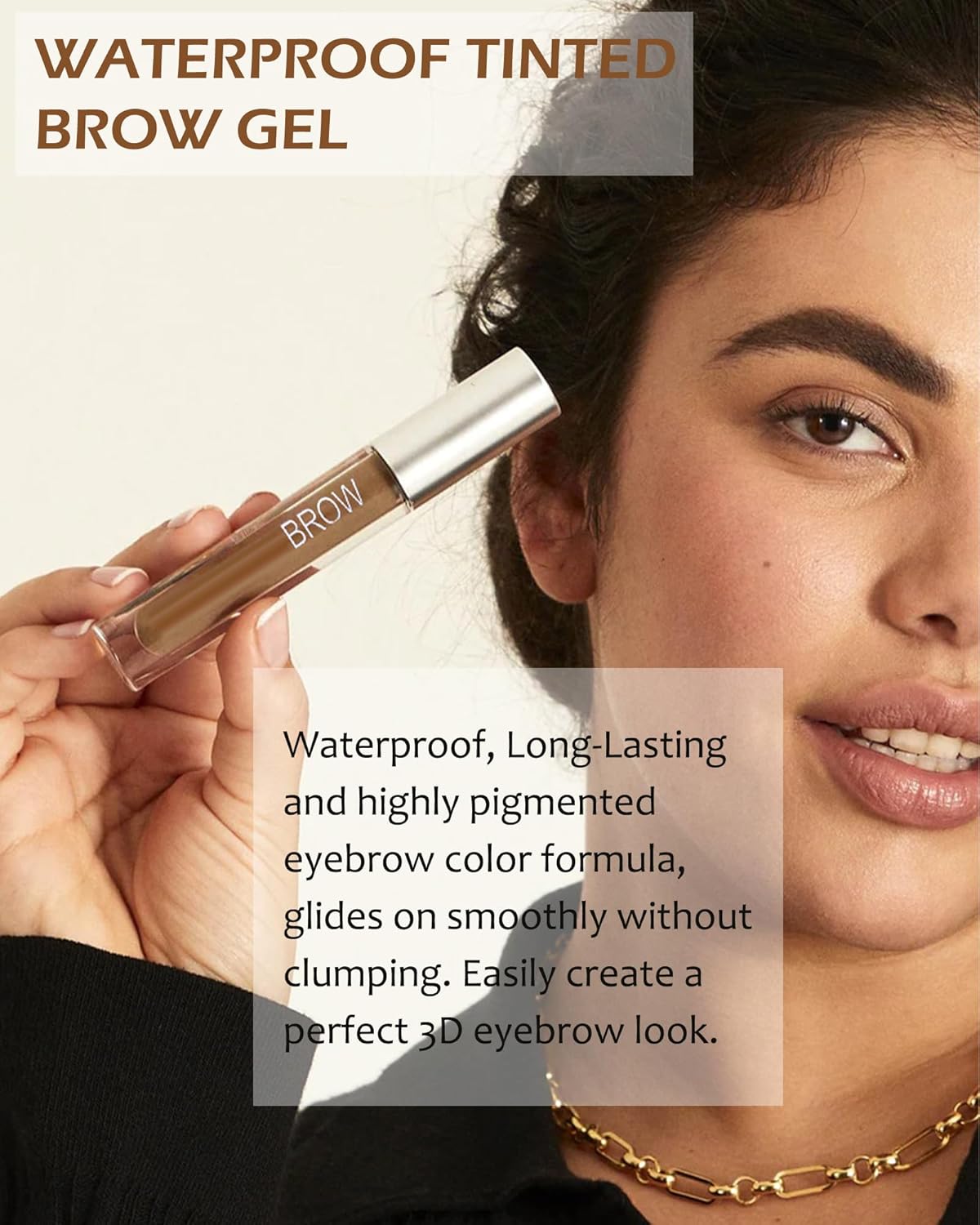 Gel de cejas teñido resistente al agua – Gel de cejas engrosante teñido marrón, pegamento voluminizador de cejas rápido para cejas, maquillaje de