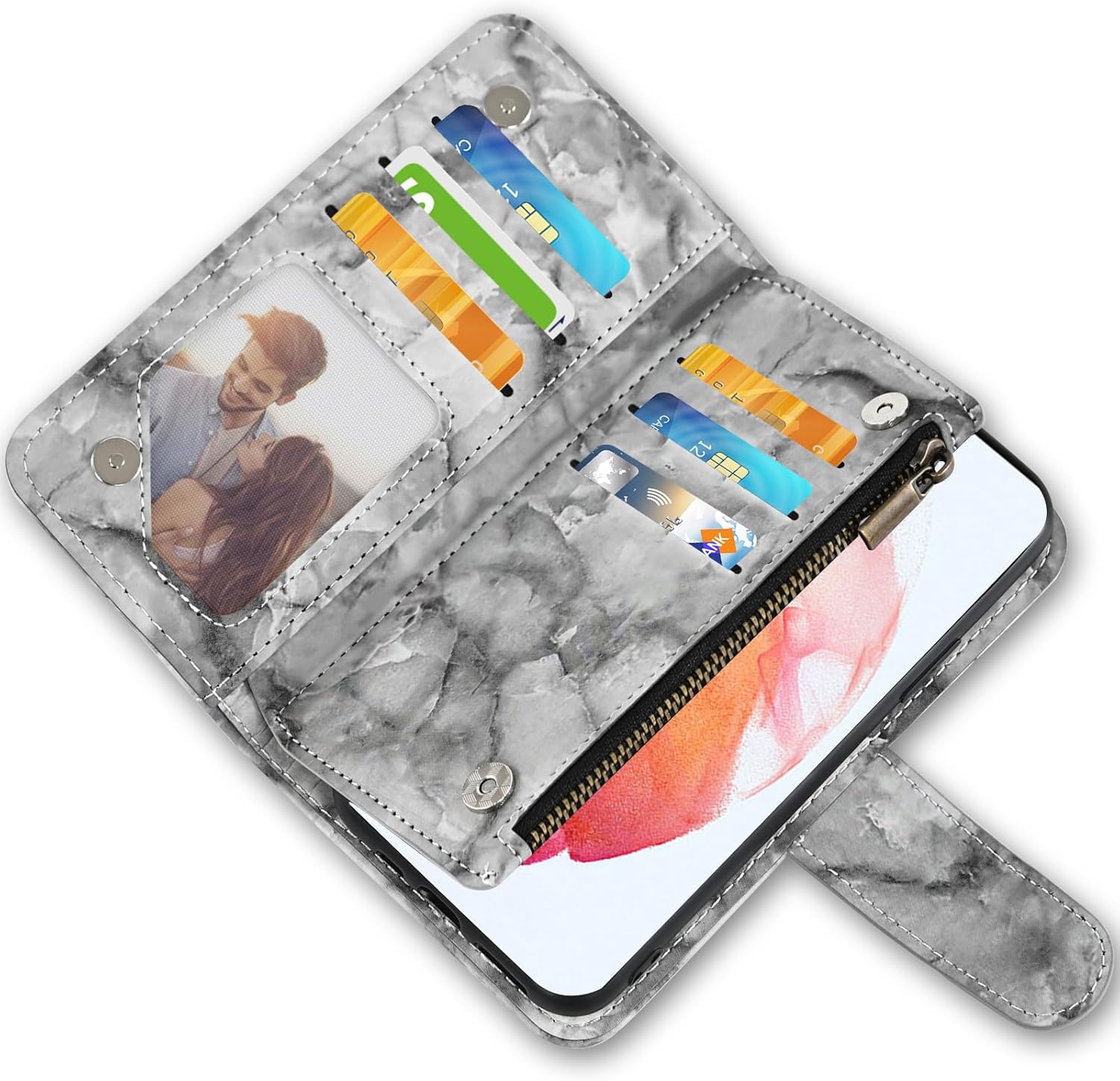 Asuwish Funda de teléfono para Samsung Galaxy S21 5G de 6.2 pulgadas con protector de pantalla de vidrio templado y soporte de ranura para tarjeta