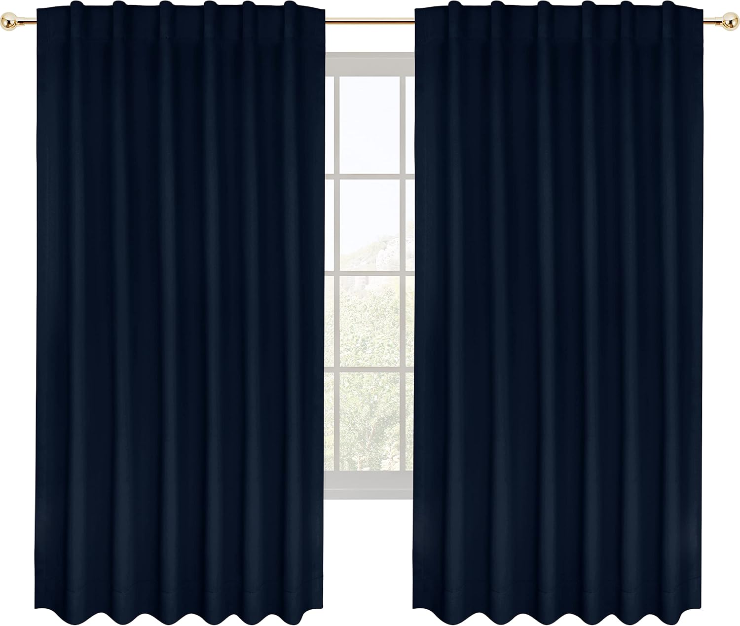 Utopia Bedding Cortinas blackout para oscurecer la habitación y aislar térmicamente, 2 paneles, 7 pasadores traseros por panel, 2 abrazaderas