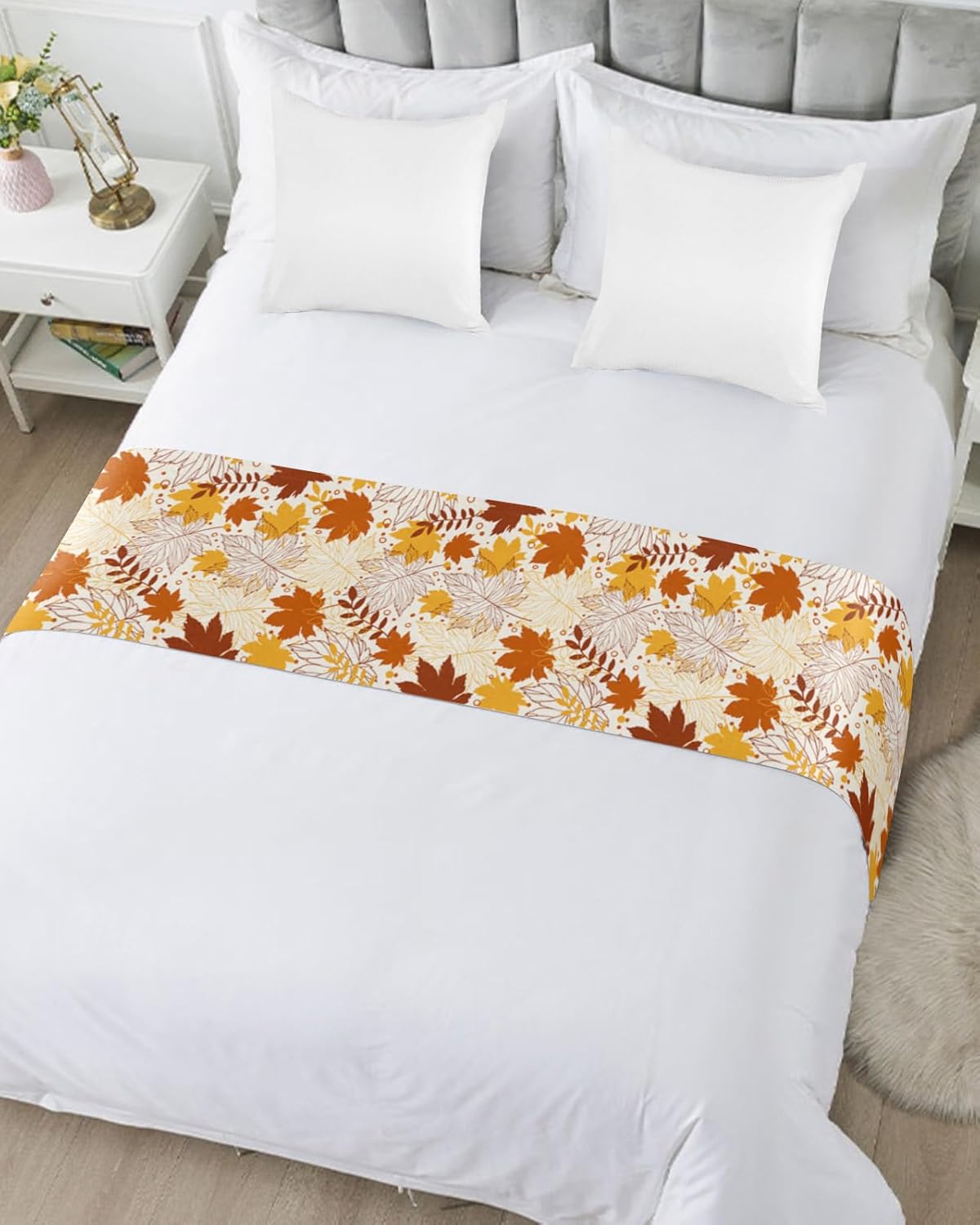 Bufanda de camino de cama de otoño, tamaño Cal King, manta de cama de lujo para cama individual, matrimonial, Queen, King, decoración de dormitorio,