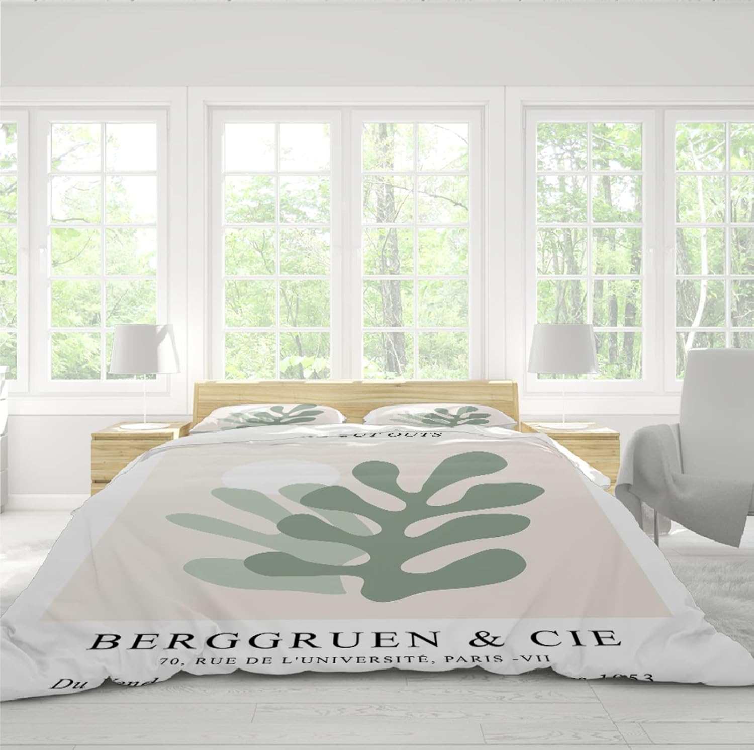 Funda nórdica de microfibra Ultra Suave incluye 1 funda nórdica y 2 almohadas – 3 piezas Henri Matisse Pintura abstracta Funda para edredón