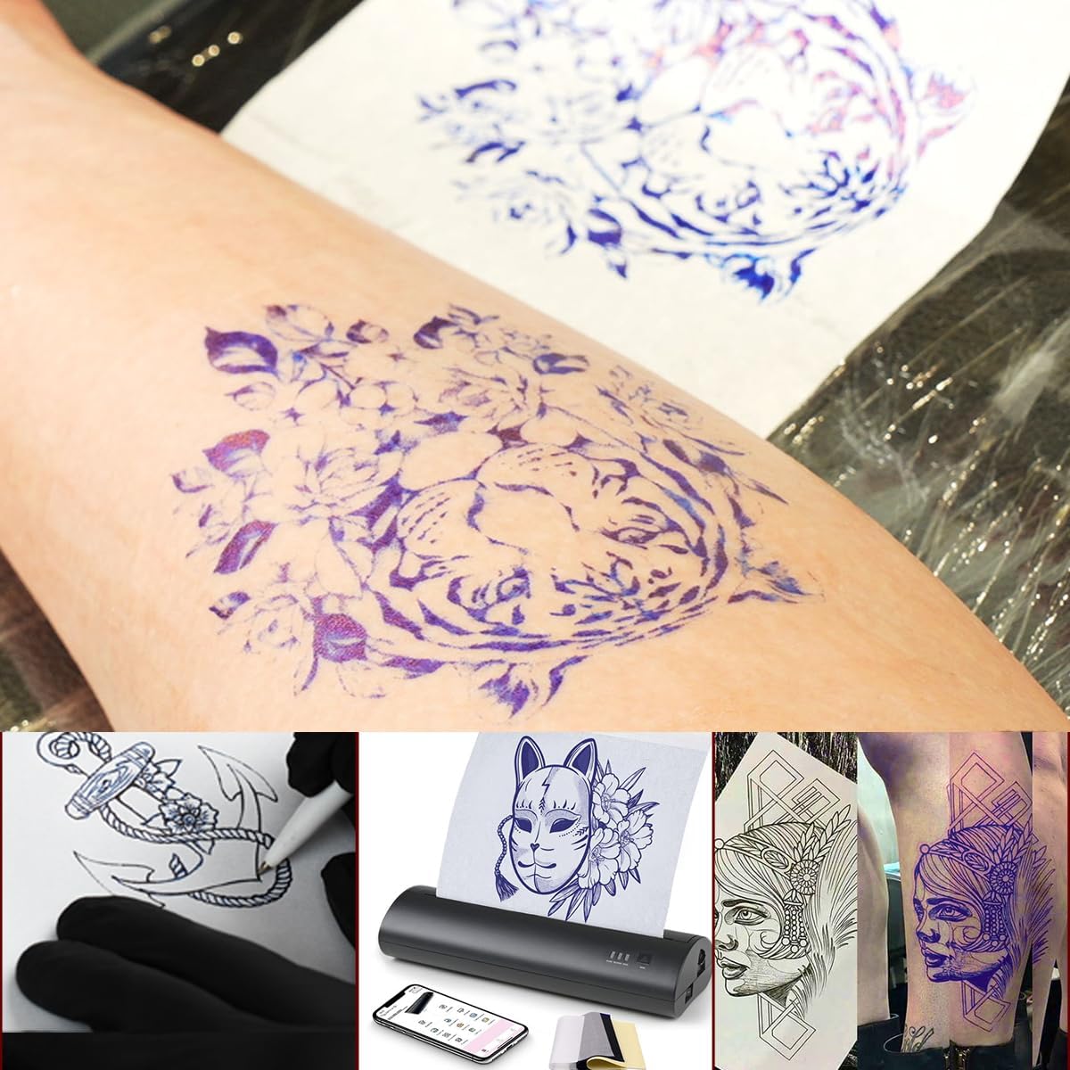 Magic Creator – 20 piezas de papel de transferencia de tatuajes, Stencil Stuff de 4 capas Ultra HD, papel térmico de alta calidad, papel de