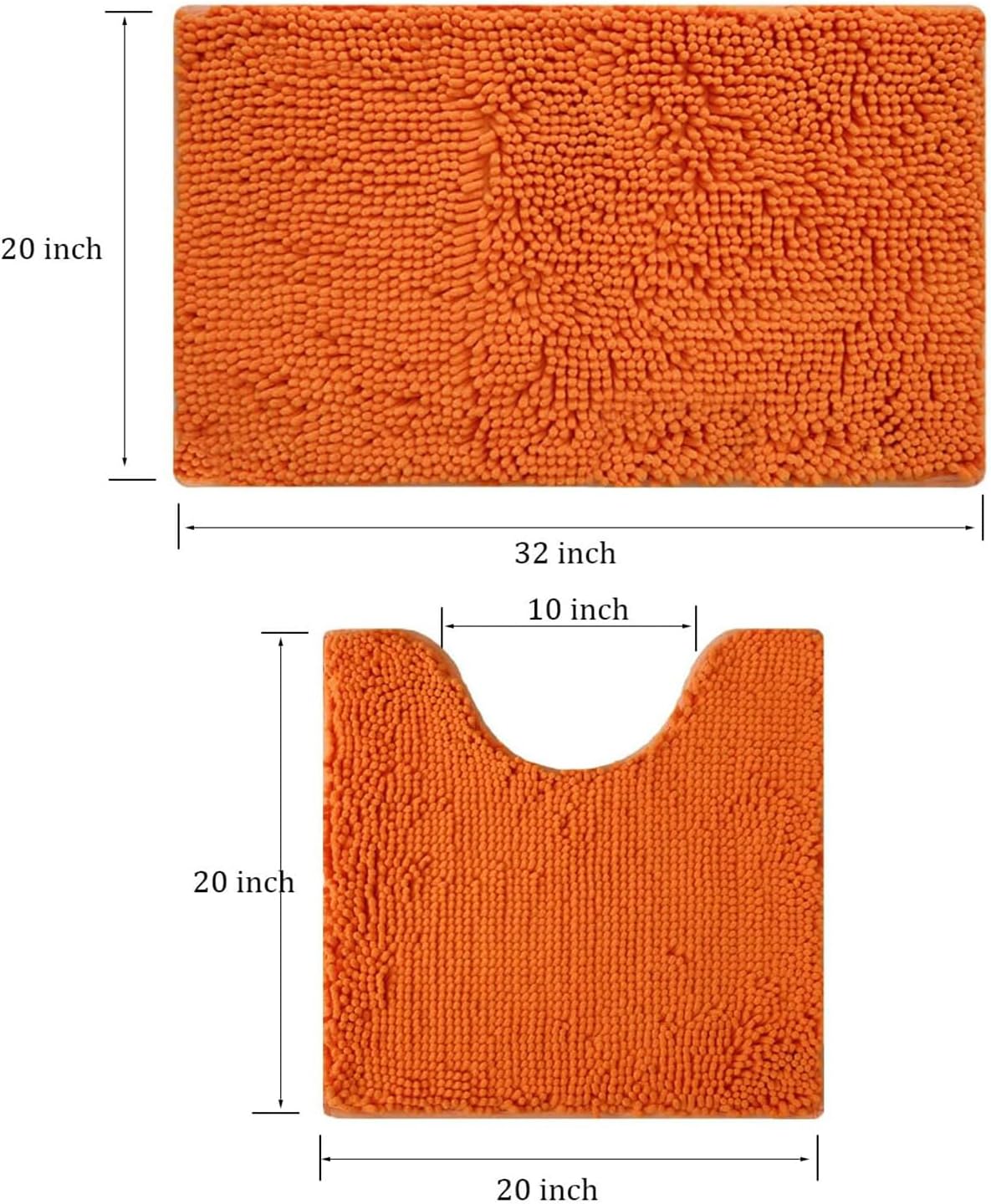 wyewye Juego de 2 alfombras de baño ultra suaves, superabsorbentes y gruesas, antideslizantes, lavables a máquina, tapetes de baño para suelo de