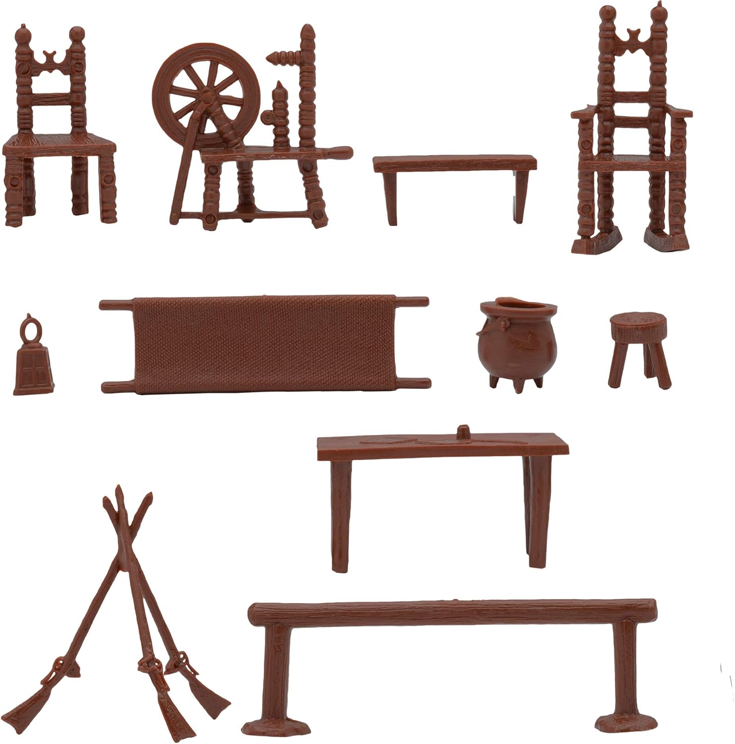 BMC Classic Marx – Muebles antiguos  40 piezas de accesorios de plástico para casa de muñecas