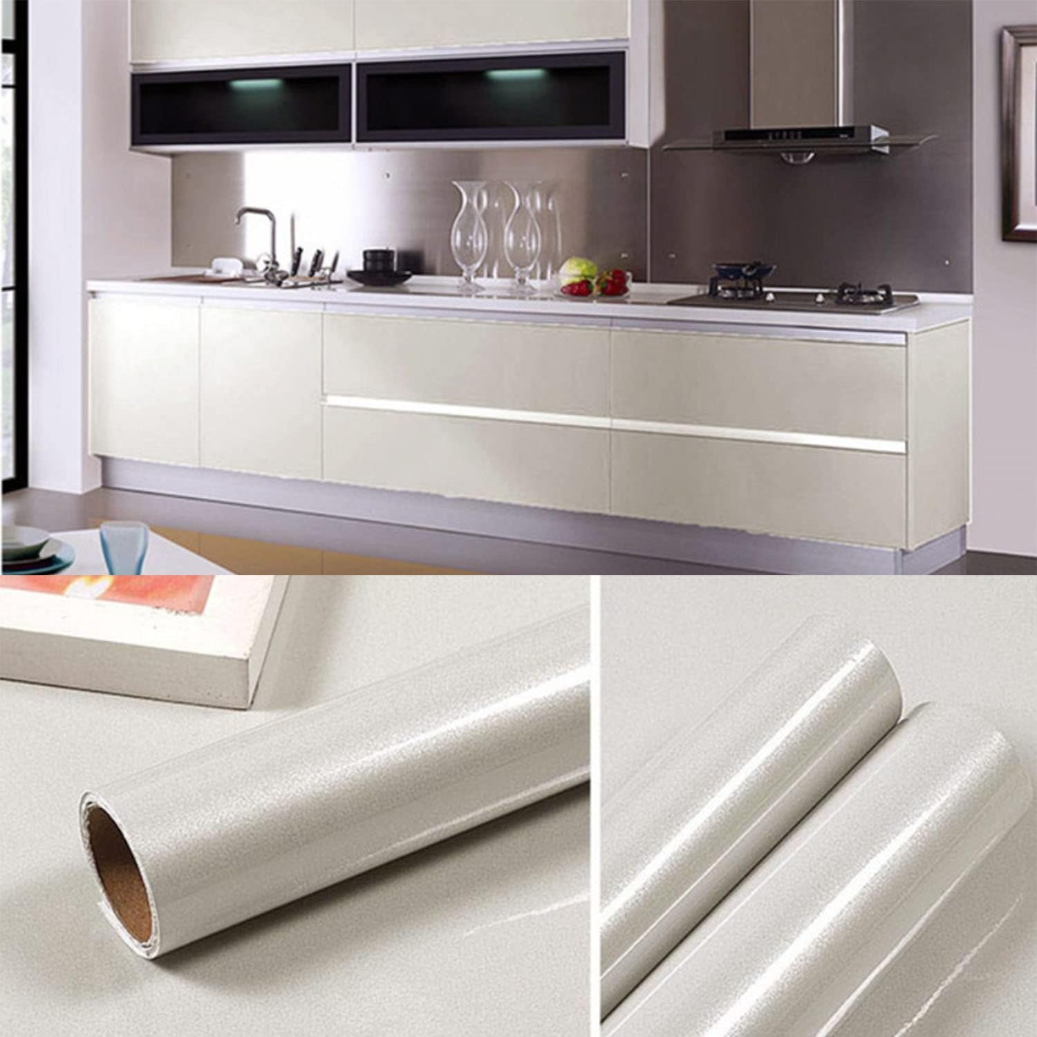 Papel de contacto con purpurina para encimera, impermeable, fácil de limpiar, autoadhesivo para armarios de cocina, armario, muebles decorativos