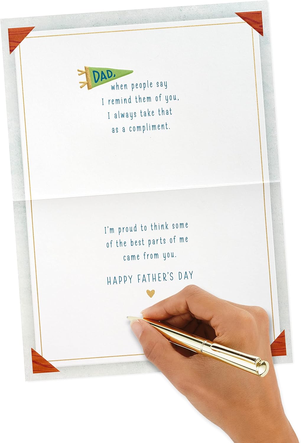 Hallmark Tarjeta del día del padre para papá de hija con imán extraíble (como padre, como hija)