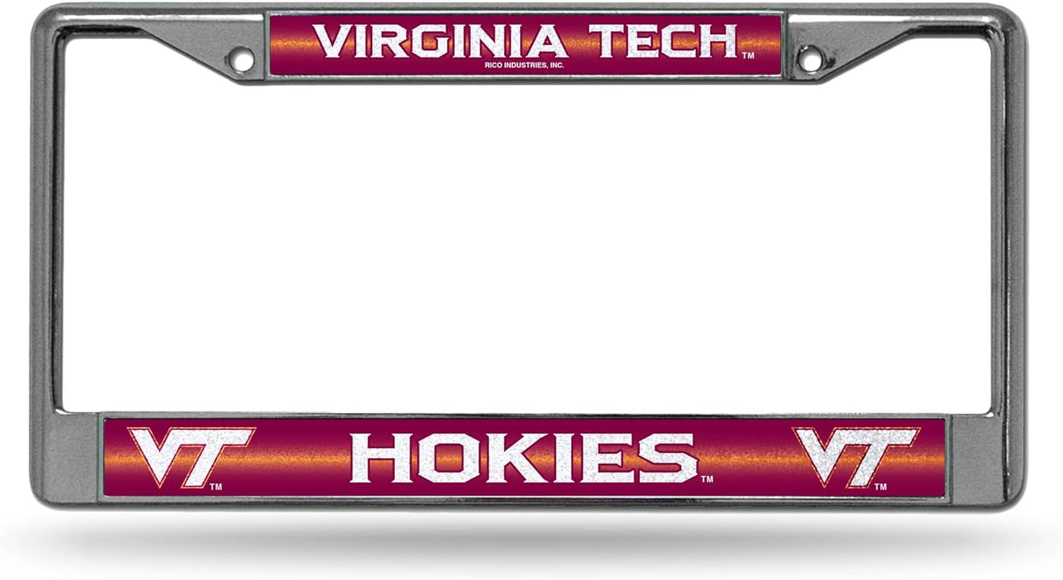 Rico Industries NCAA Unisex-Adult Bling Chrome License Plate Frame with Glitter Accent