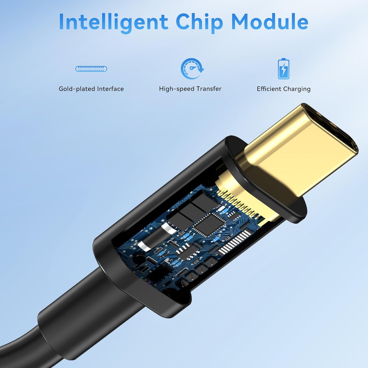 Cable USB A a USB C de 10 pies (paquete de 5), cable de carga rápida tipo C, cargador de 20V3A 60W (MAX) compatible con Samsung S21 S20 S10 S9 S8,