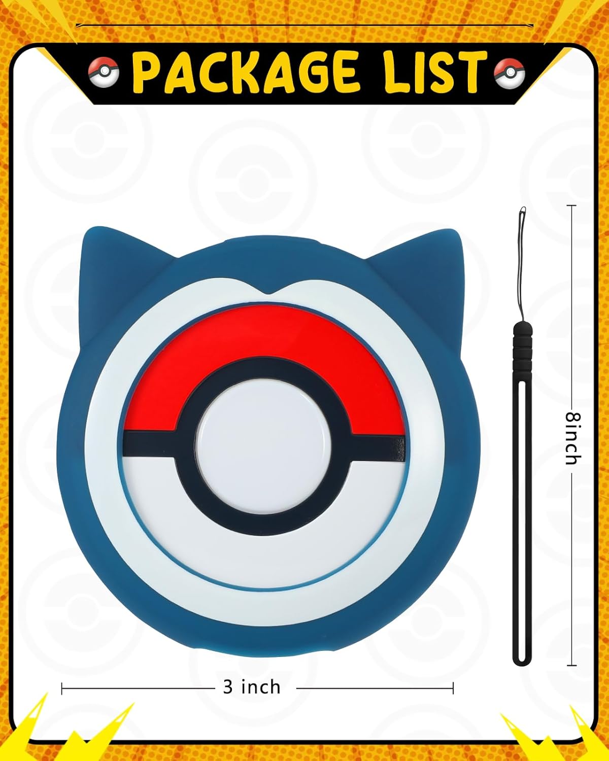 Gurgitat for Pokemon Go Plus Plus Case with Wrist Strap Cute Cartoon Girls Teens Game Boys Blue Anime for Poké Go Plus+ Cover Accessory Slim Soft
