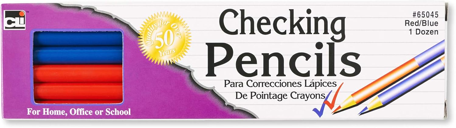 Charles Leonard Checking lápices 12PK, color rojo y azul (12unidades)