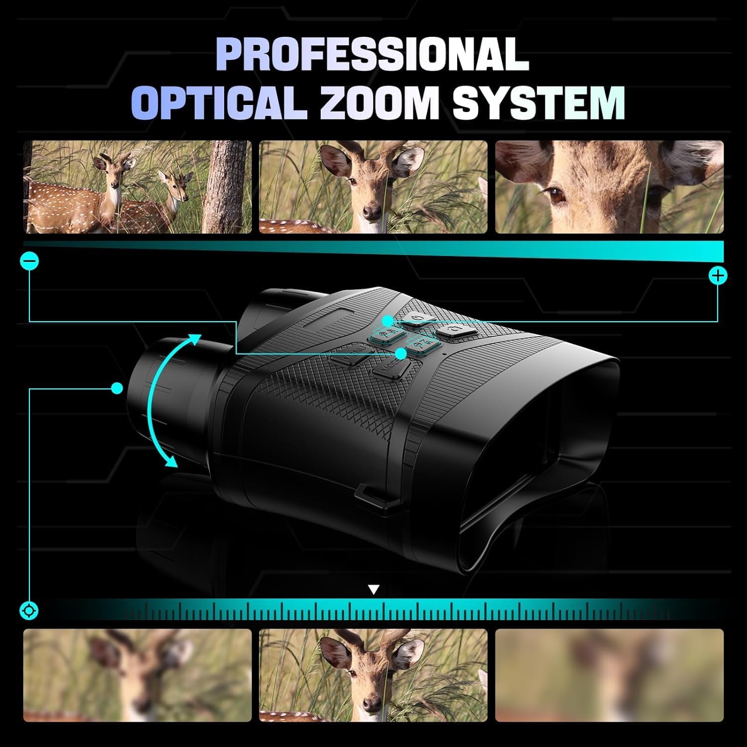 QUTOGO Binoculares de visión nocturna 4K, gafas de visión nocturna para adultos, visión nocturna infrarroja digital que puede guardar fotos y videos