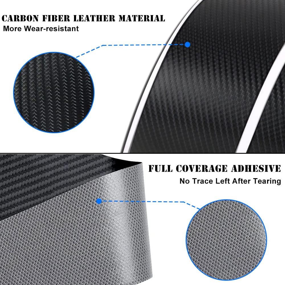 4 protectores de umbral de puerta de automóvil para Ford Focus, fibra de carbono gruesa, antiarañazos, protector de pedal de puerta de automóvil,