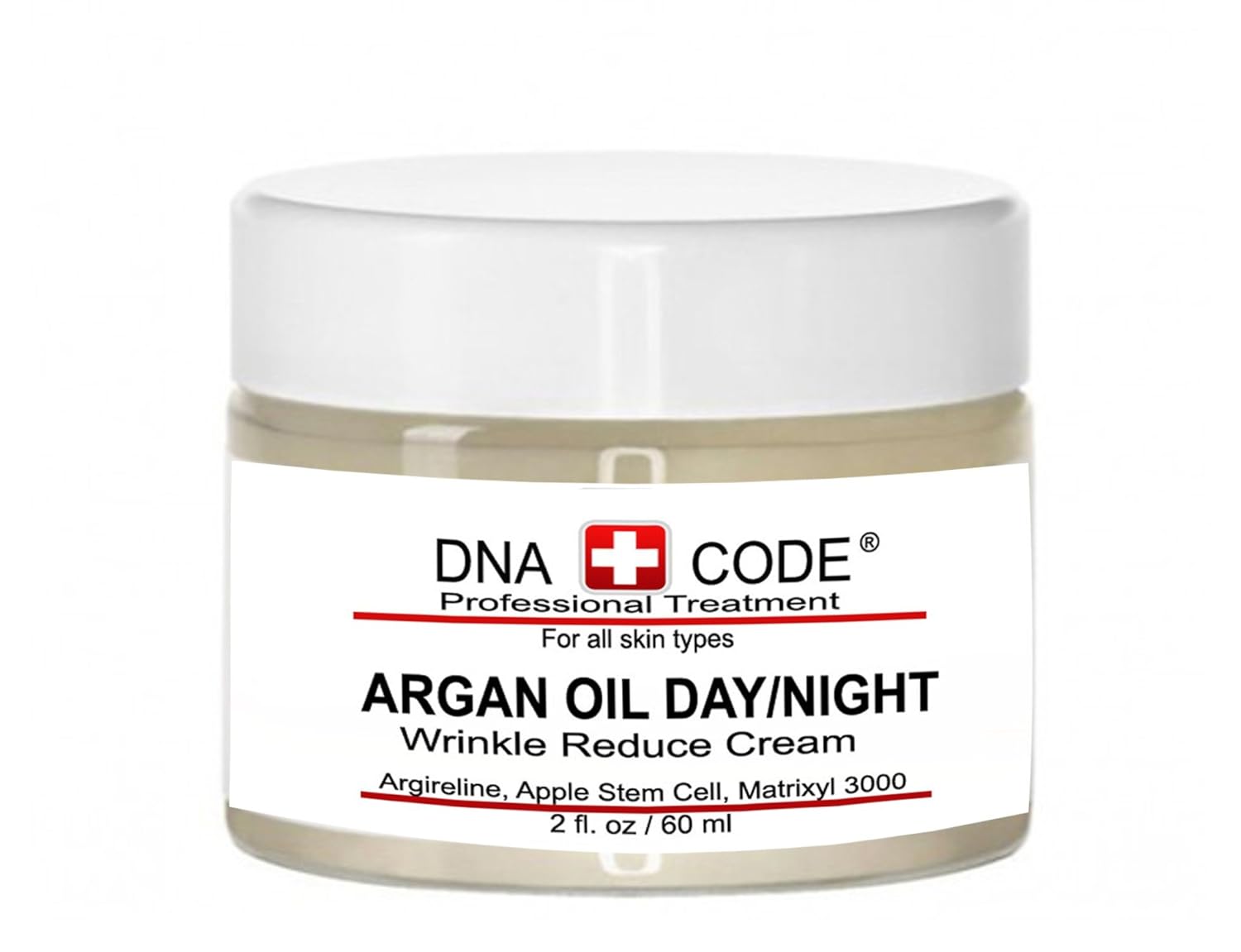 DNA CODE- Organic Argan Oil DayNight Wrinke Reduce Cream, wArgireline, M3000, Apple Stem Cell, Hyaluronic Acid