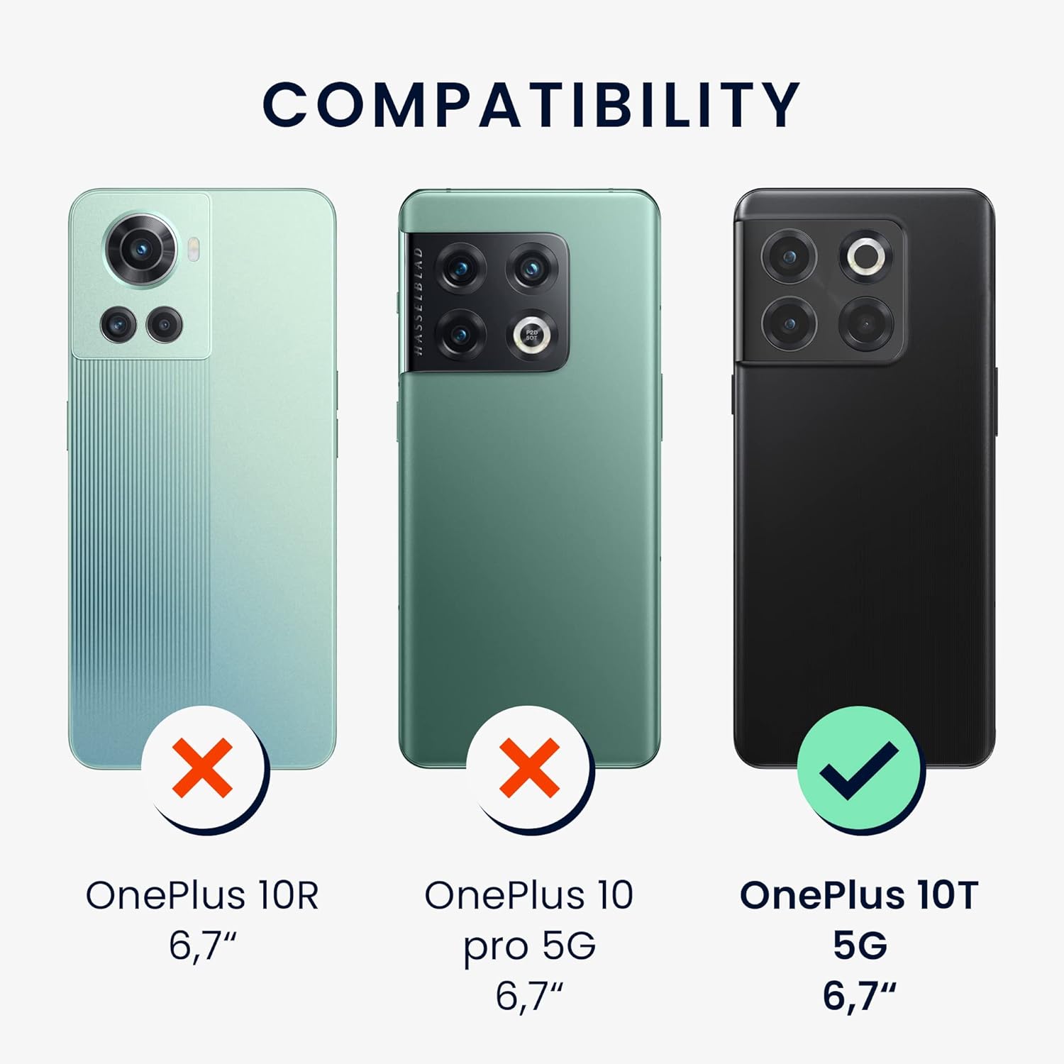 kwmobile Funda compatible con OnePlus 10T 5G – Funda protectora de silicona TPU suave y delgada – Pizarra oscura