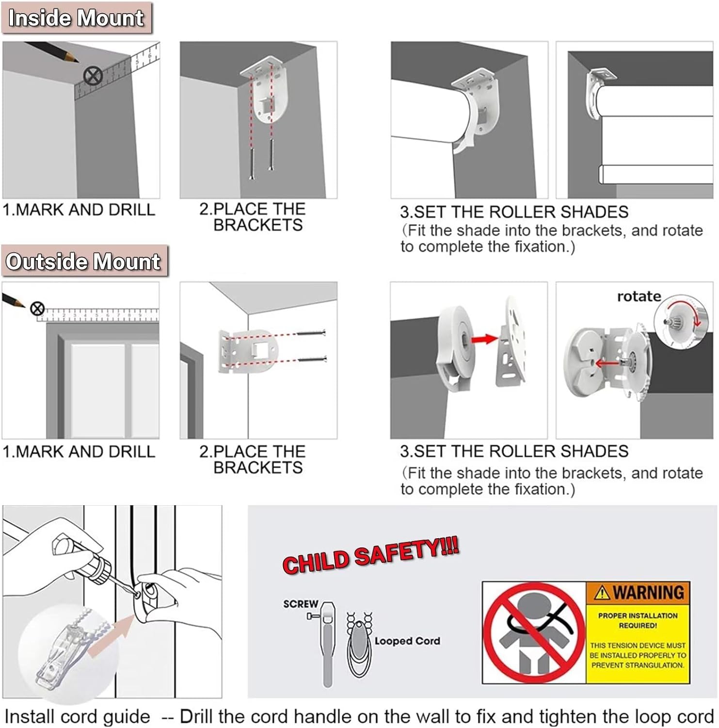 Persianas enrollables opacas para ventanas interiores, impermeables, para el hogar, ducha, oficina, privacidad, con cable francés, persianas para