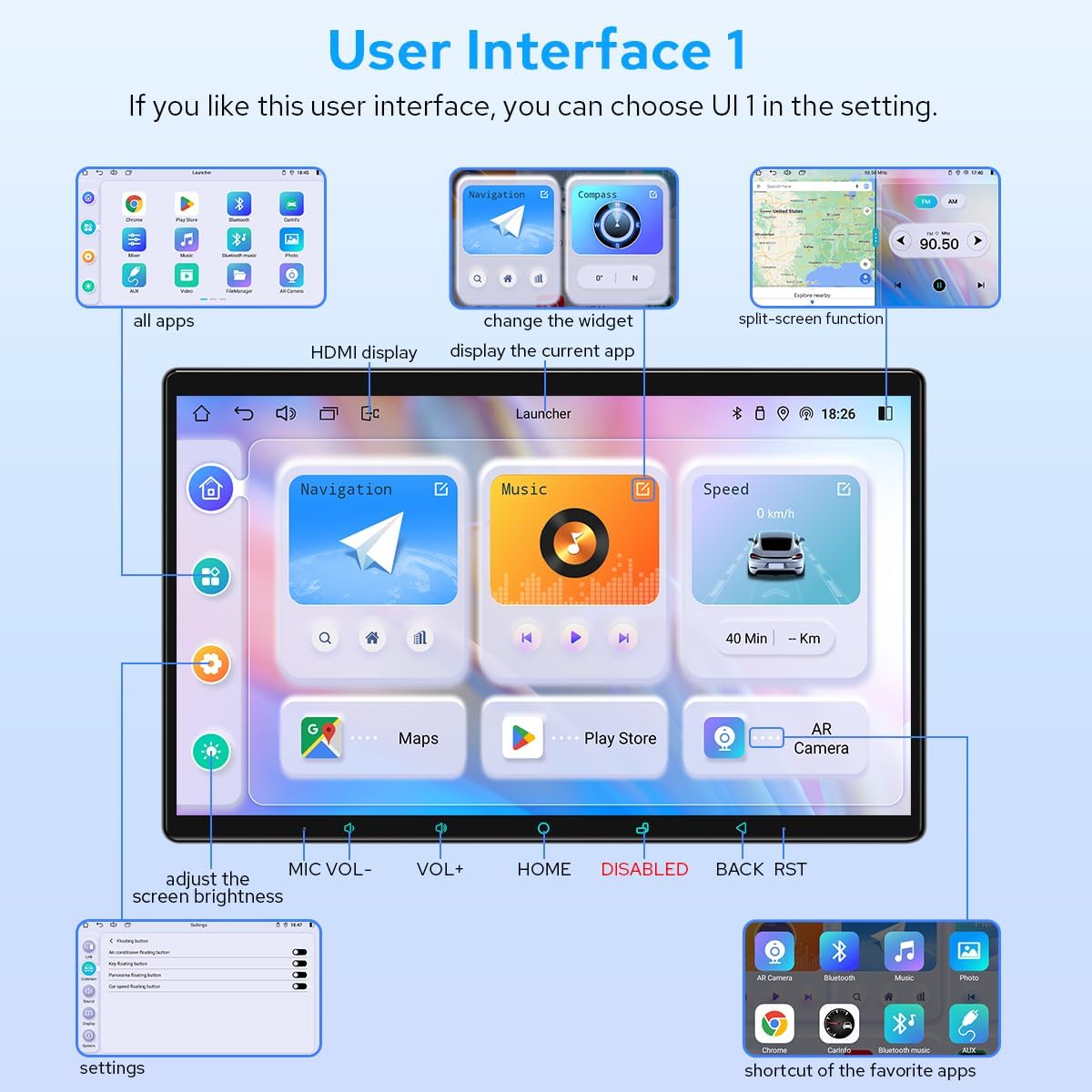 Joying Estéreo para coche con Carplay y Android Auto, radio doble DIN de 15.1 pulgadas 8GB+128GB pantalla táctil capacitiva con Bluetooth 5.0,