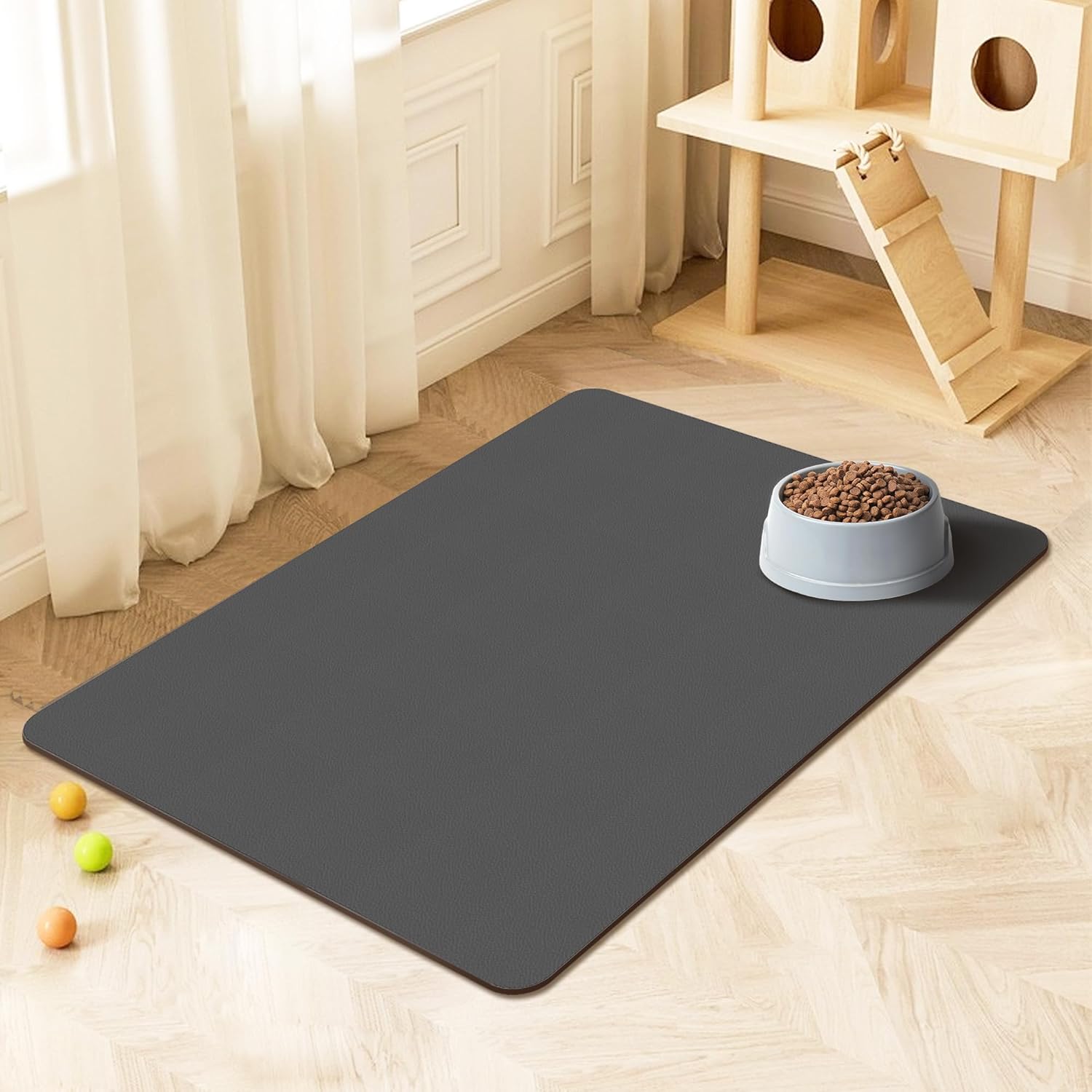 Tapete de comida para perro, absorbente e impermeable, tapete para agua para perros, tapete para alimentos y agua, tapete antideslizante para comida