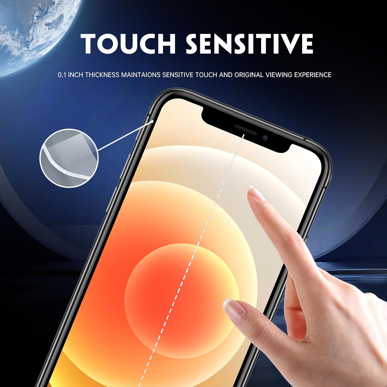 FAYOUCZ Paquete de 3 protectores de pantalla de vidrio compatibles con iPhone 12, película de vidrio templado de 6.1 pulgadas, antiarañazos, alta