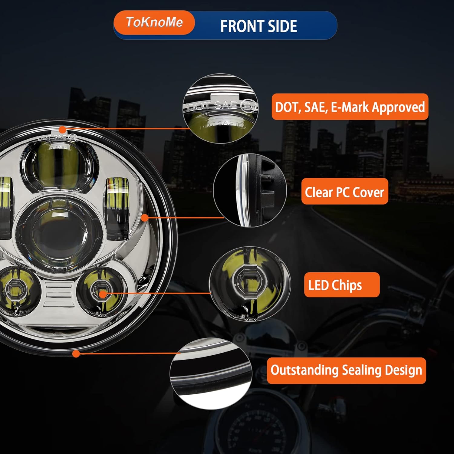 5-34 5.75 pulgadas faro LED compatible con Harley Davidson Dyna Sportster Iron 883 1200 Low Rider XLH883 Super Glide Softail Custom XLH1200